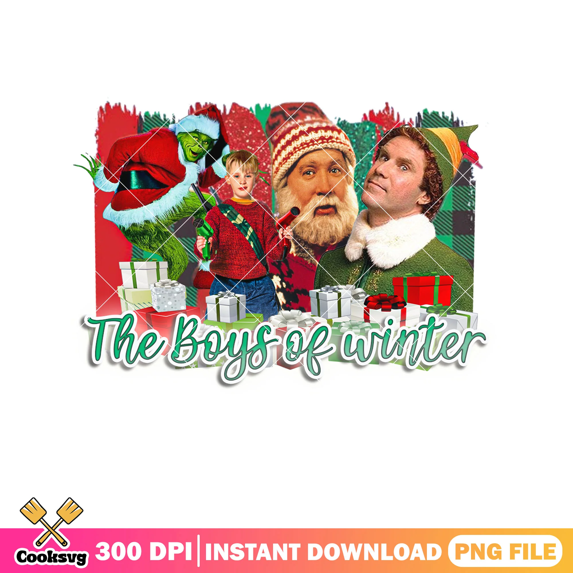 The boys of winter png, how the grinch stole christmas png, santa png