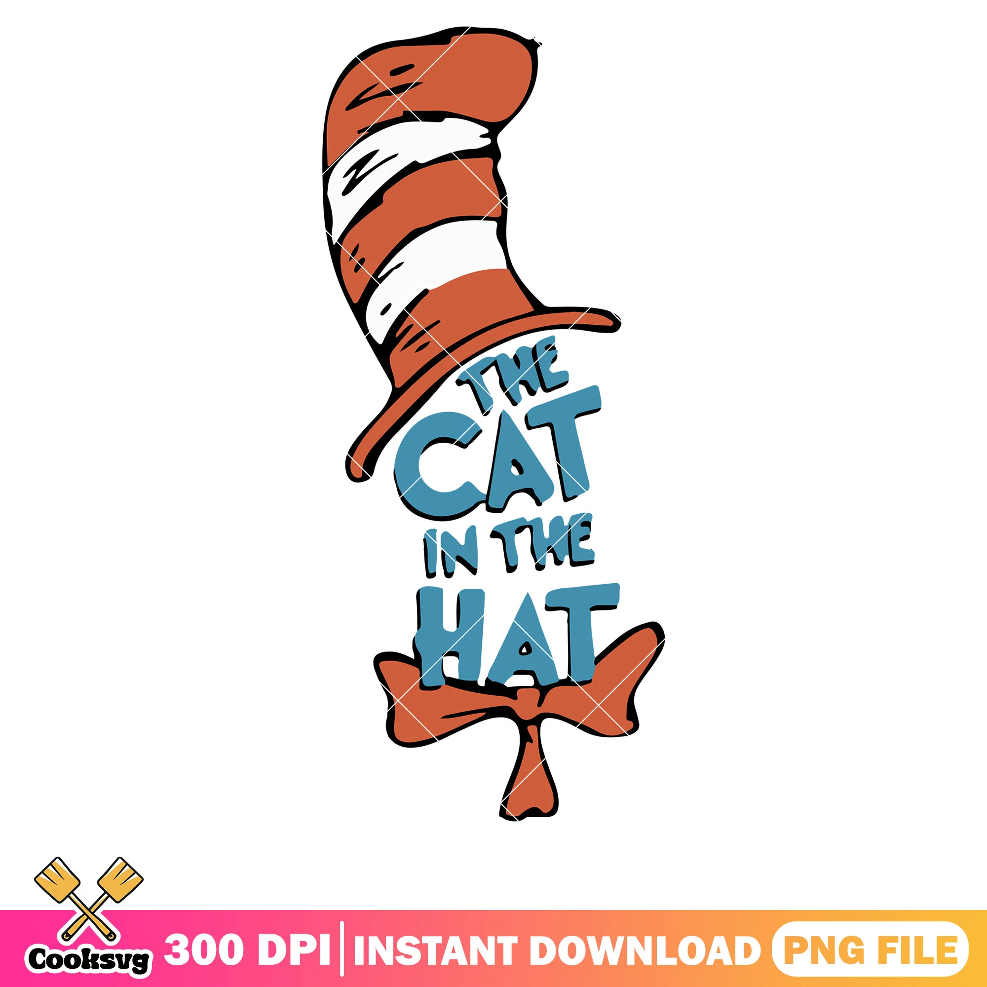 The cat in the hat dr seuss design png, the cat in the hat png