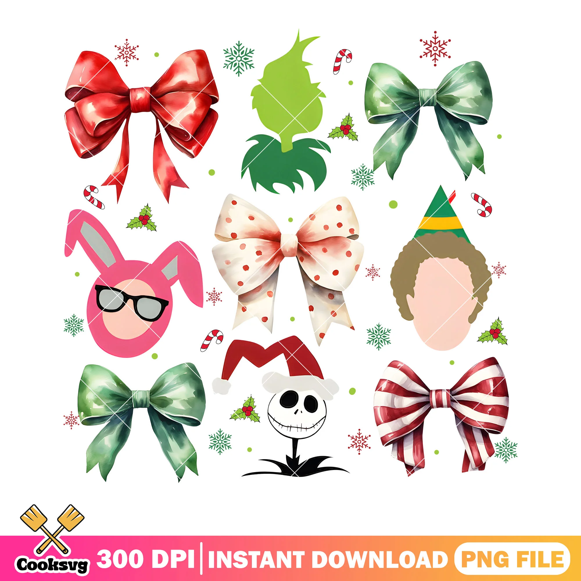 The christmas bow xmas png, christmas bow png, the grinch png