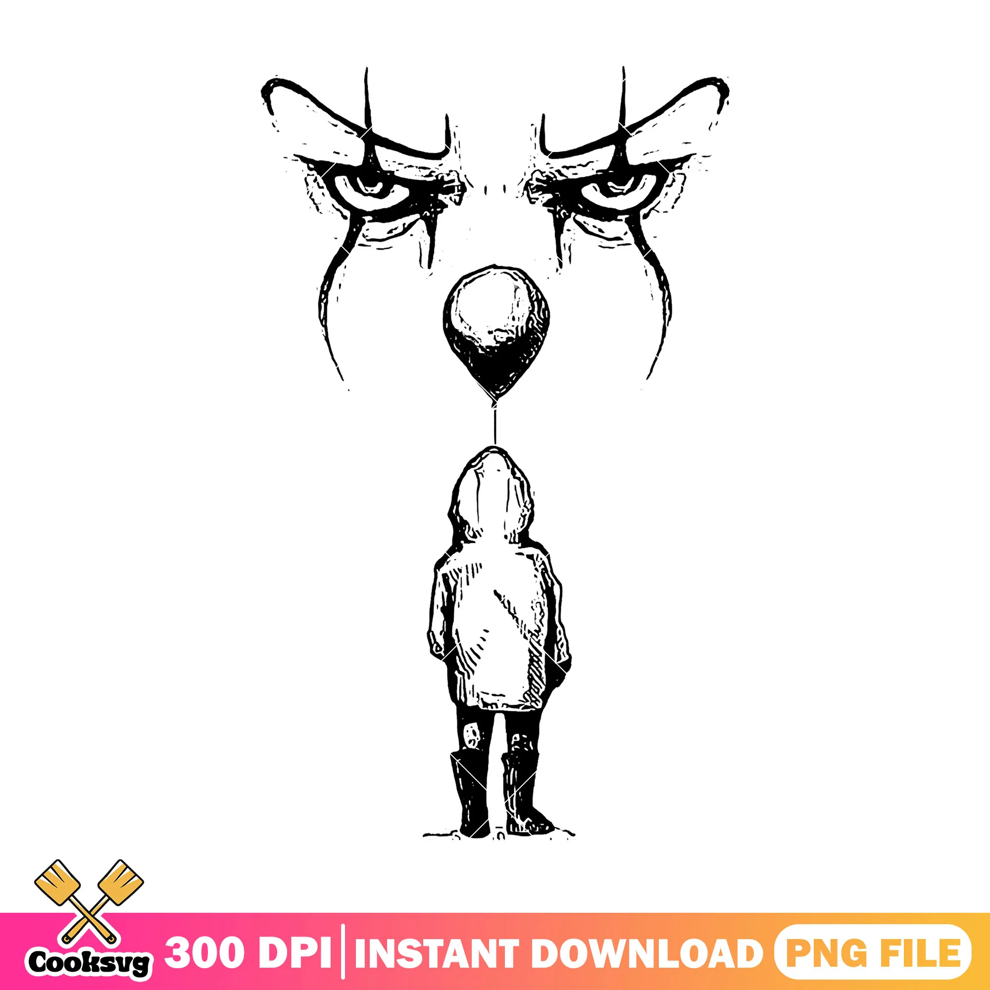 The clown pennywise drawing design png, scary clown png