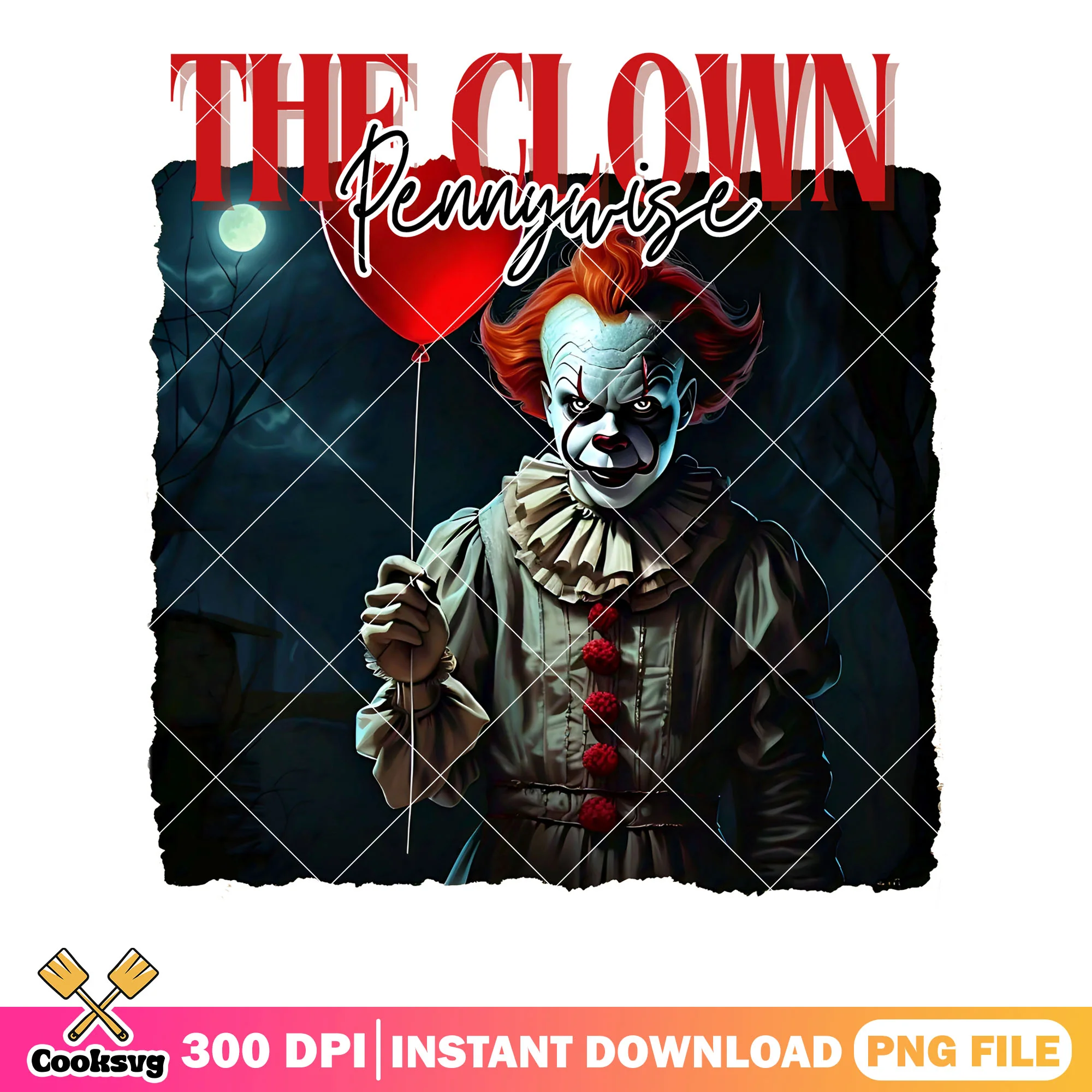 The clown pennywise png, red balloon png, halloween scary png