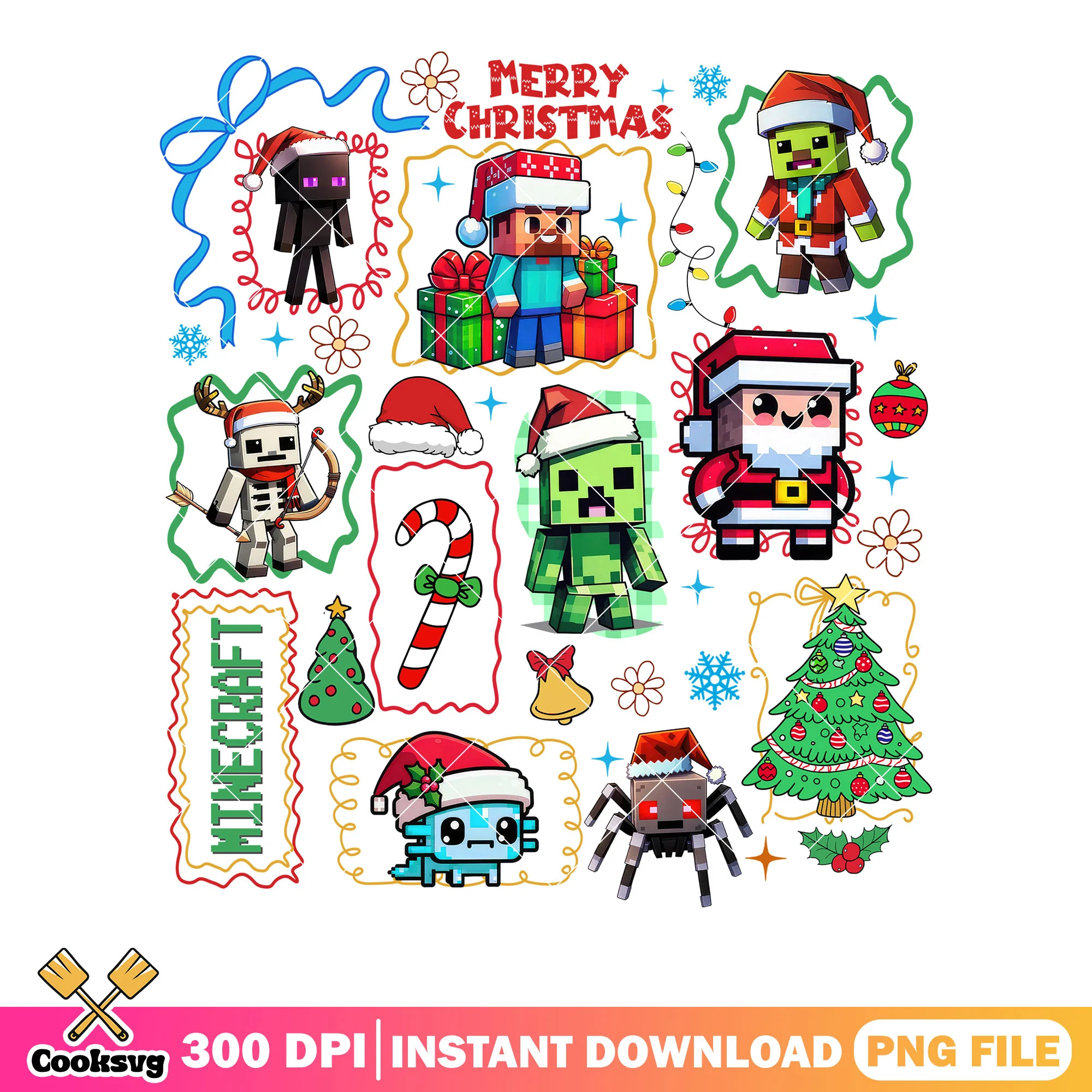 The craftmas christmas png, christmas tree png, minecraft png