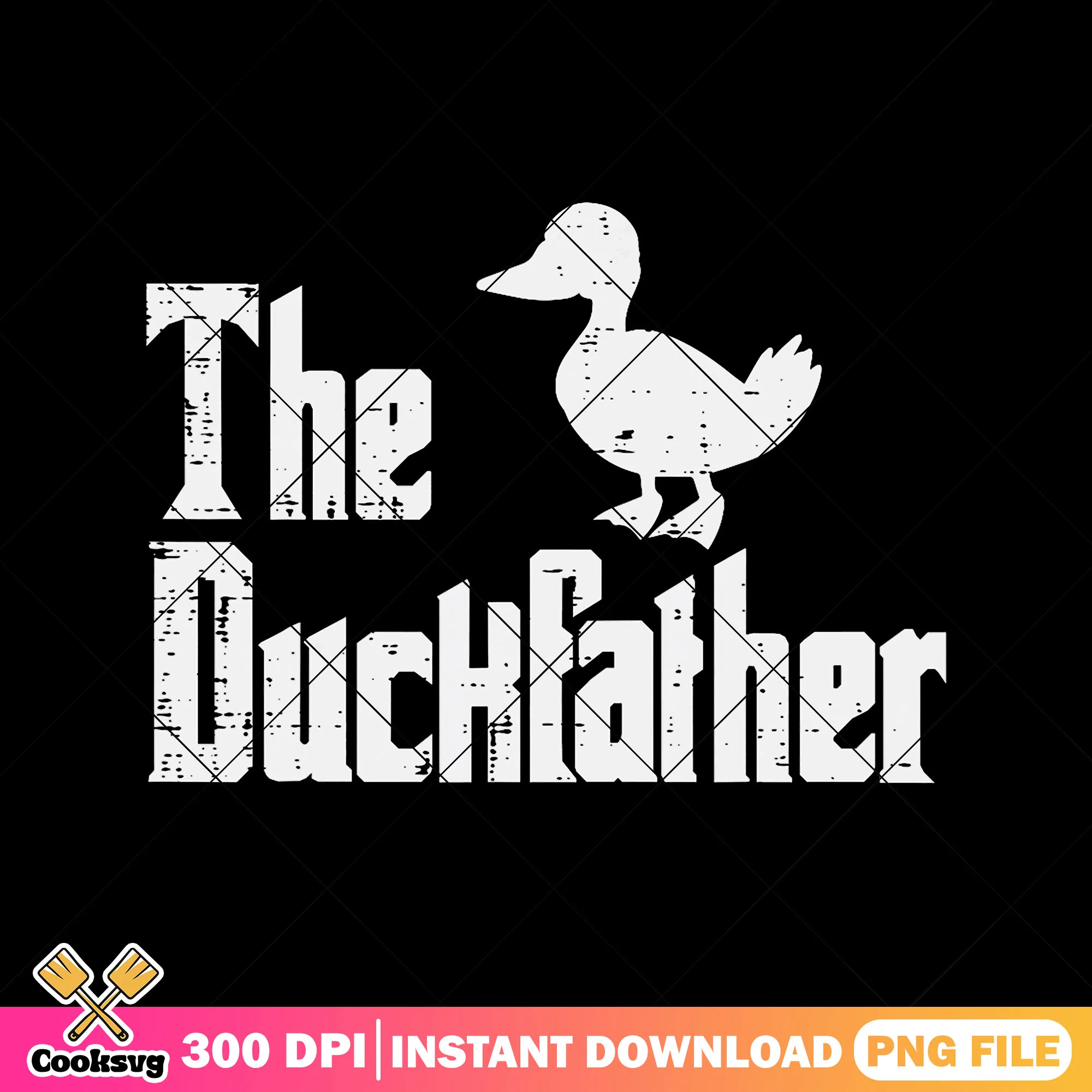 The duckfather png, happy fathers day png, funny duck png, retro dad png