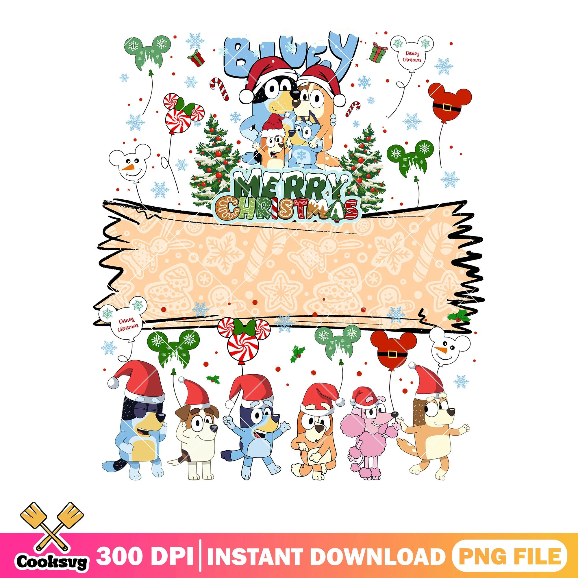 The gifts heelers family png, christmas gifts png, santa hat png