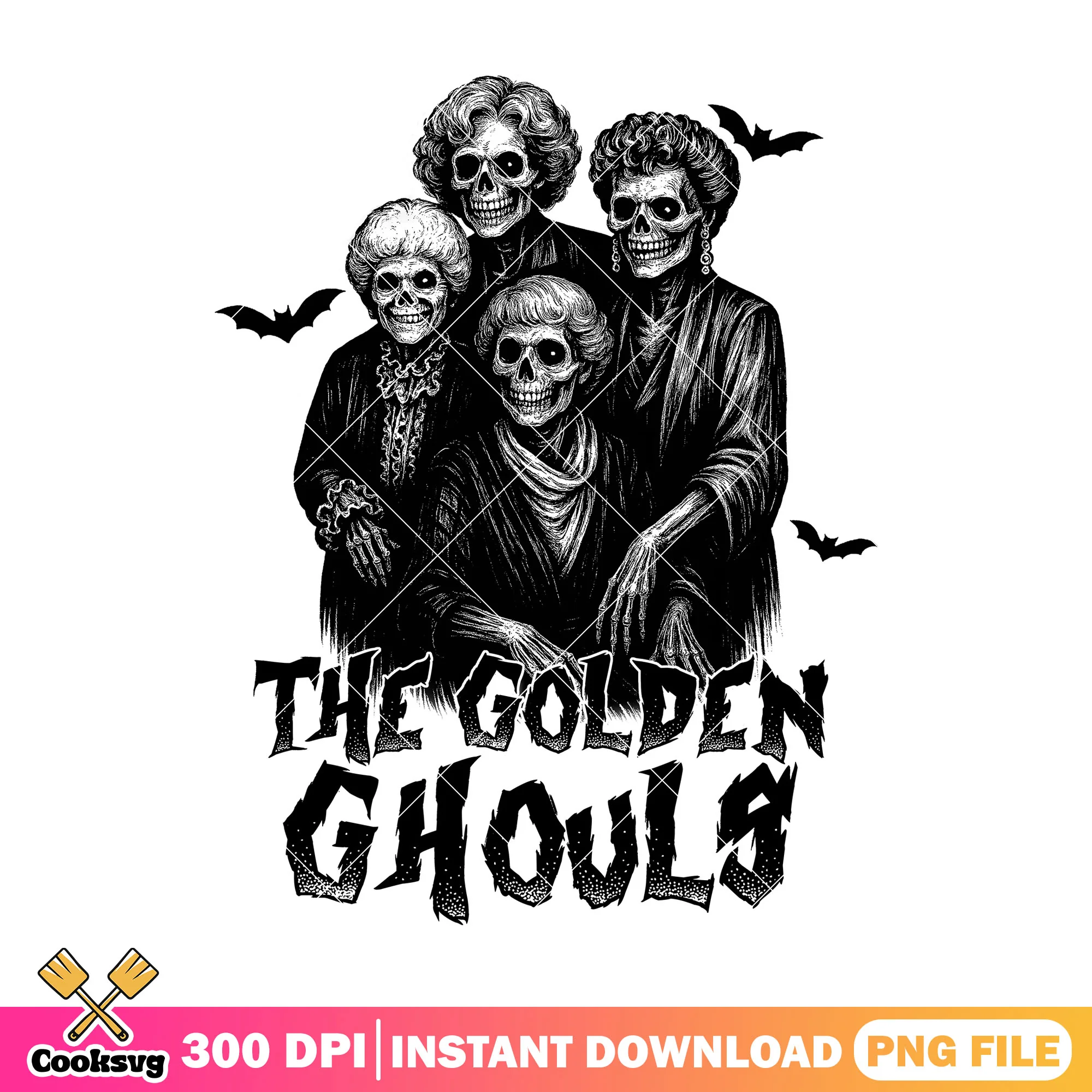 The golden ghouls horror family design png, hubie halloween cast png