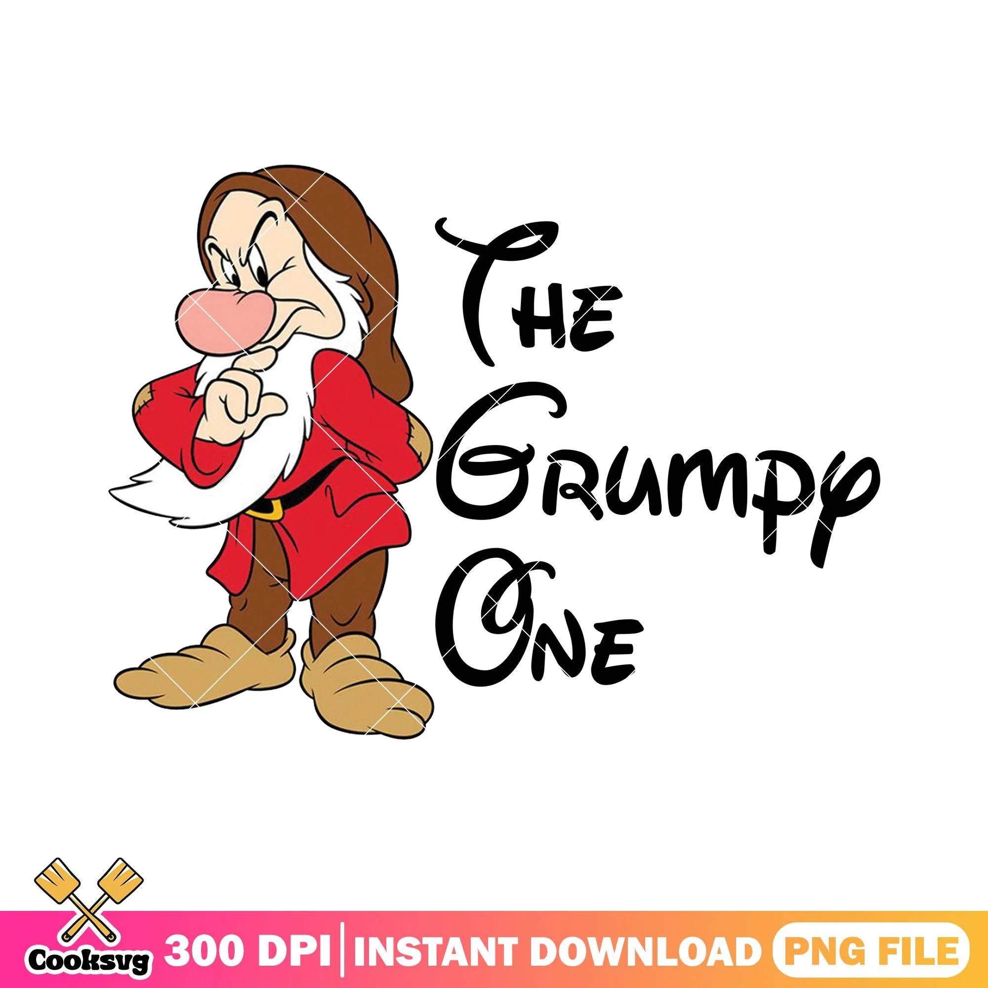 The grumpy one black png, snow white png, snow white dwarfs png
