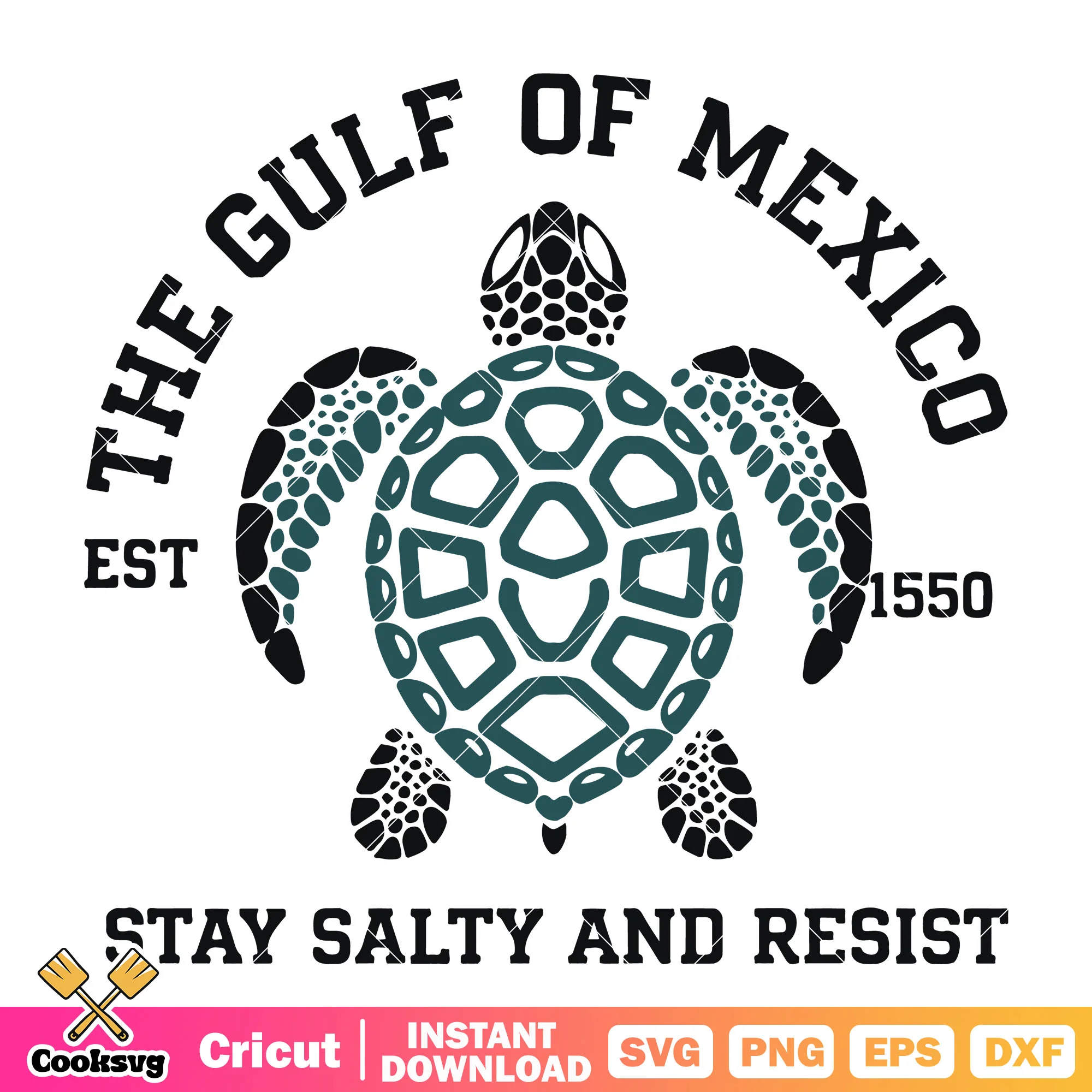 The gulf mexico stay salty and resist svg file, the gulf of mexico svg