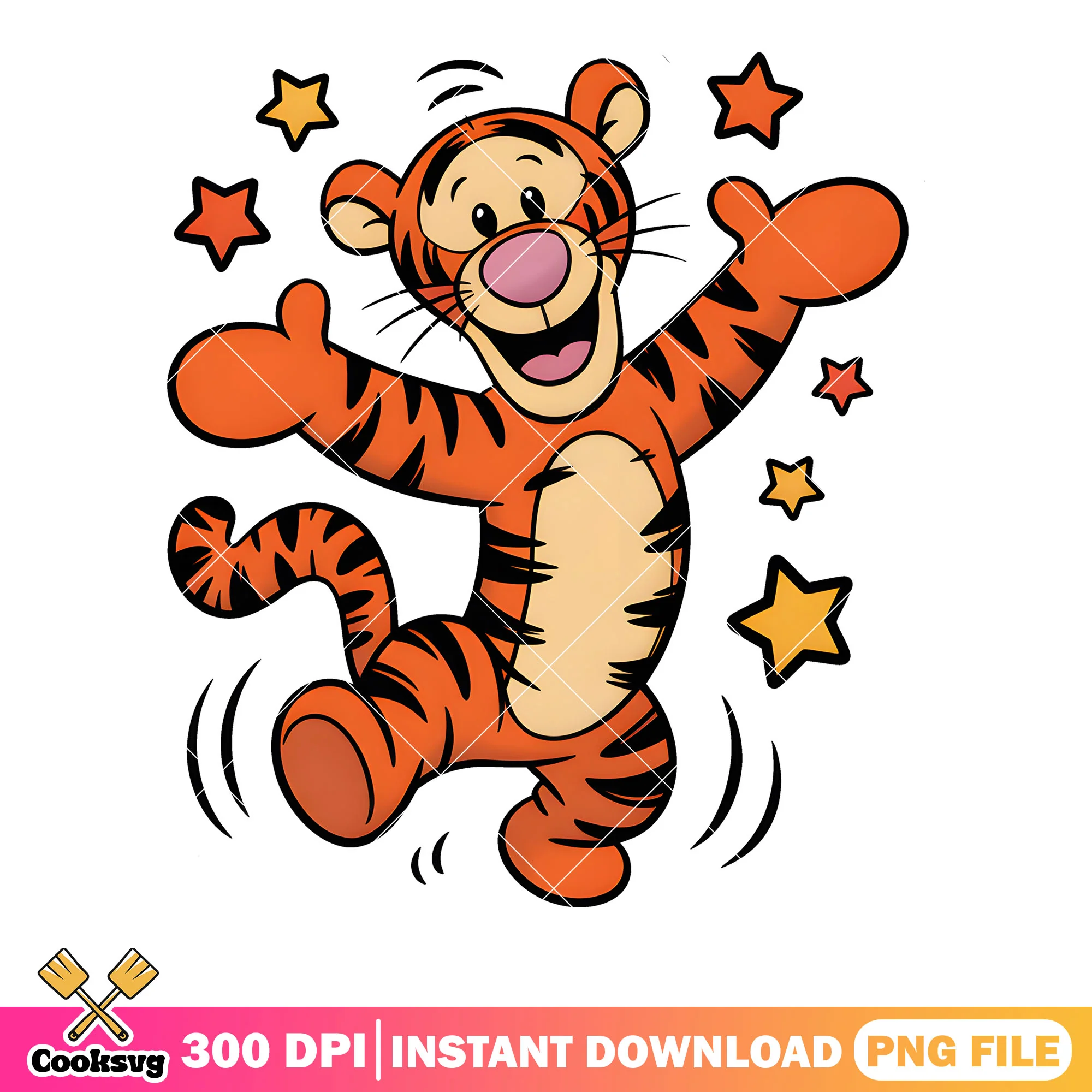 The happy tiger poster png, winnie the pooh png, disney tiger png