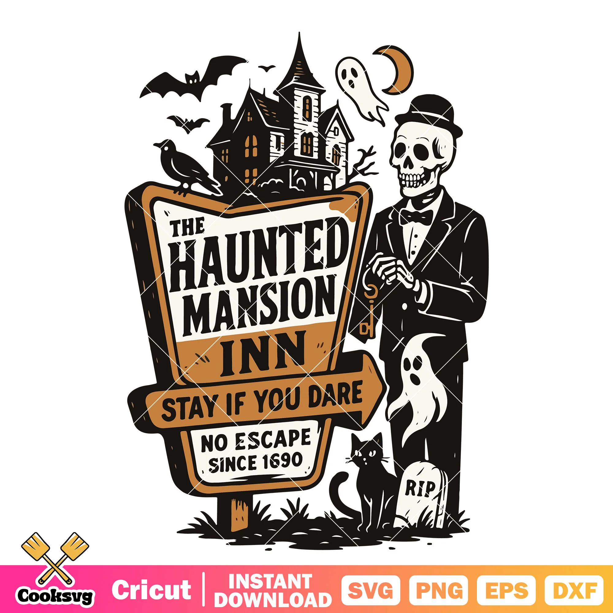The haunted mansion 1690 svg, haunted mansion svg, horror halloween svg