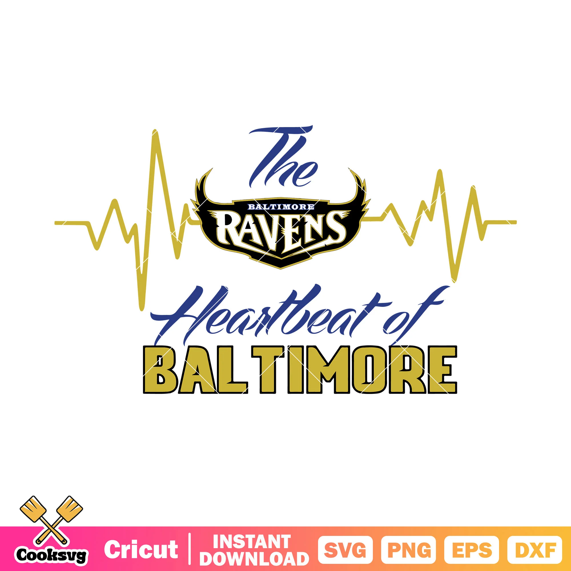 The heartbeat of baltimore svg. nfl ravens svg, baltimore ravens svg
