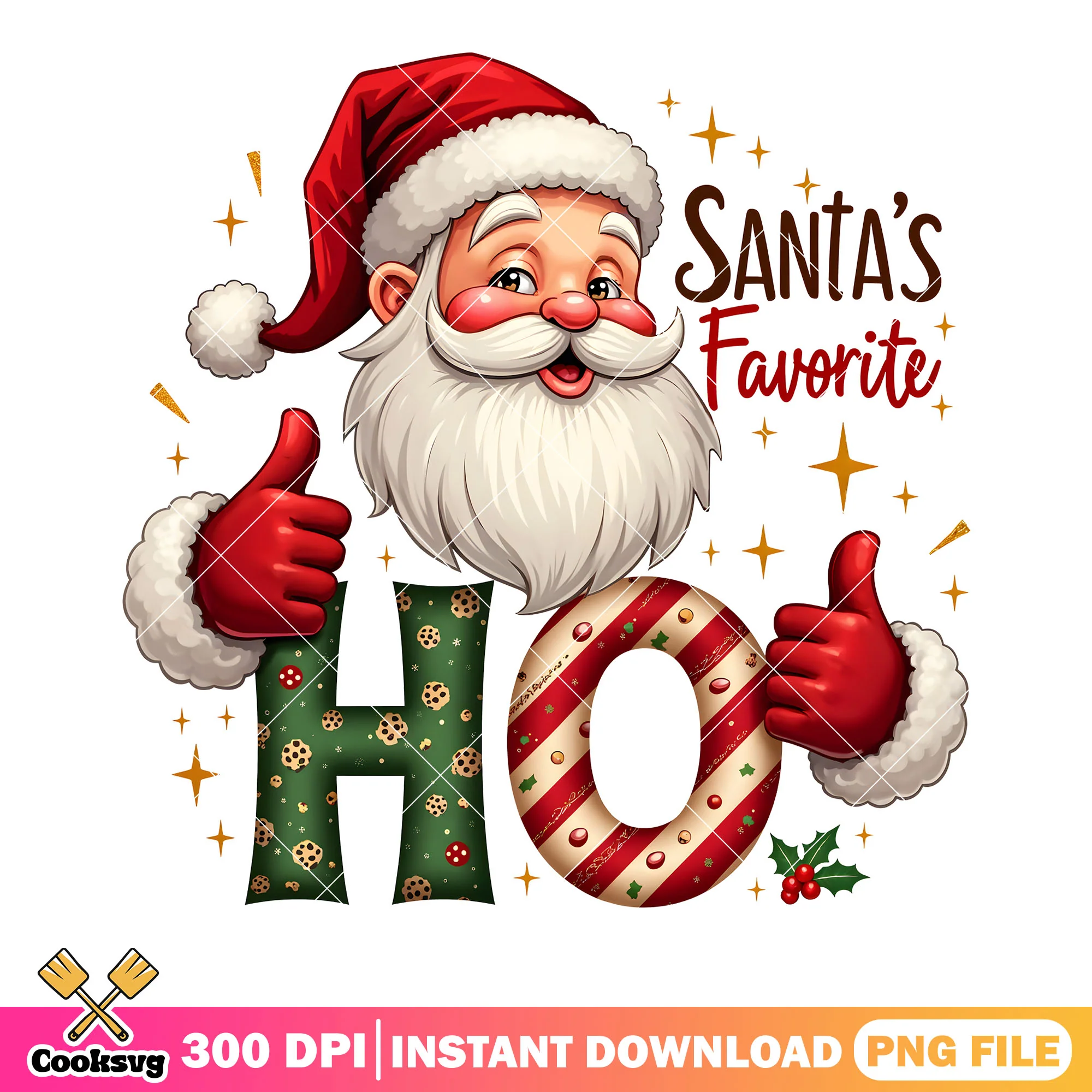 The ho christmas favorite png, merry xmas png, santa claus png