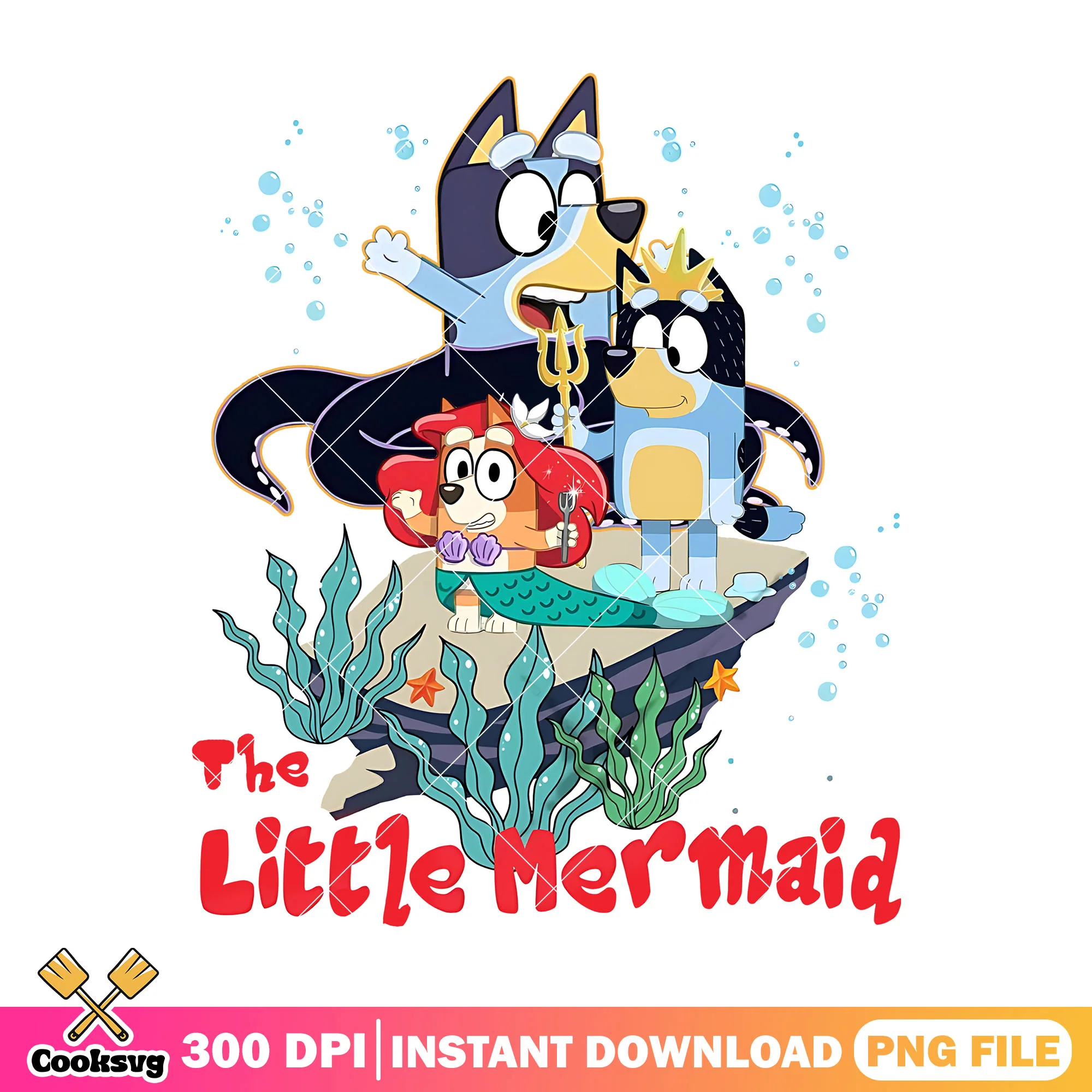 The little mermaid png, bluey bingo png, back to school poster png