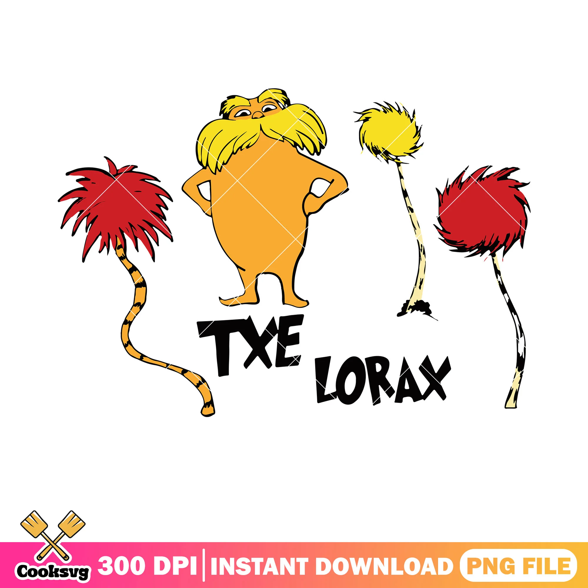 The lorax and tree dr seuss cartoon png, dr seuss the lorax png
