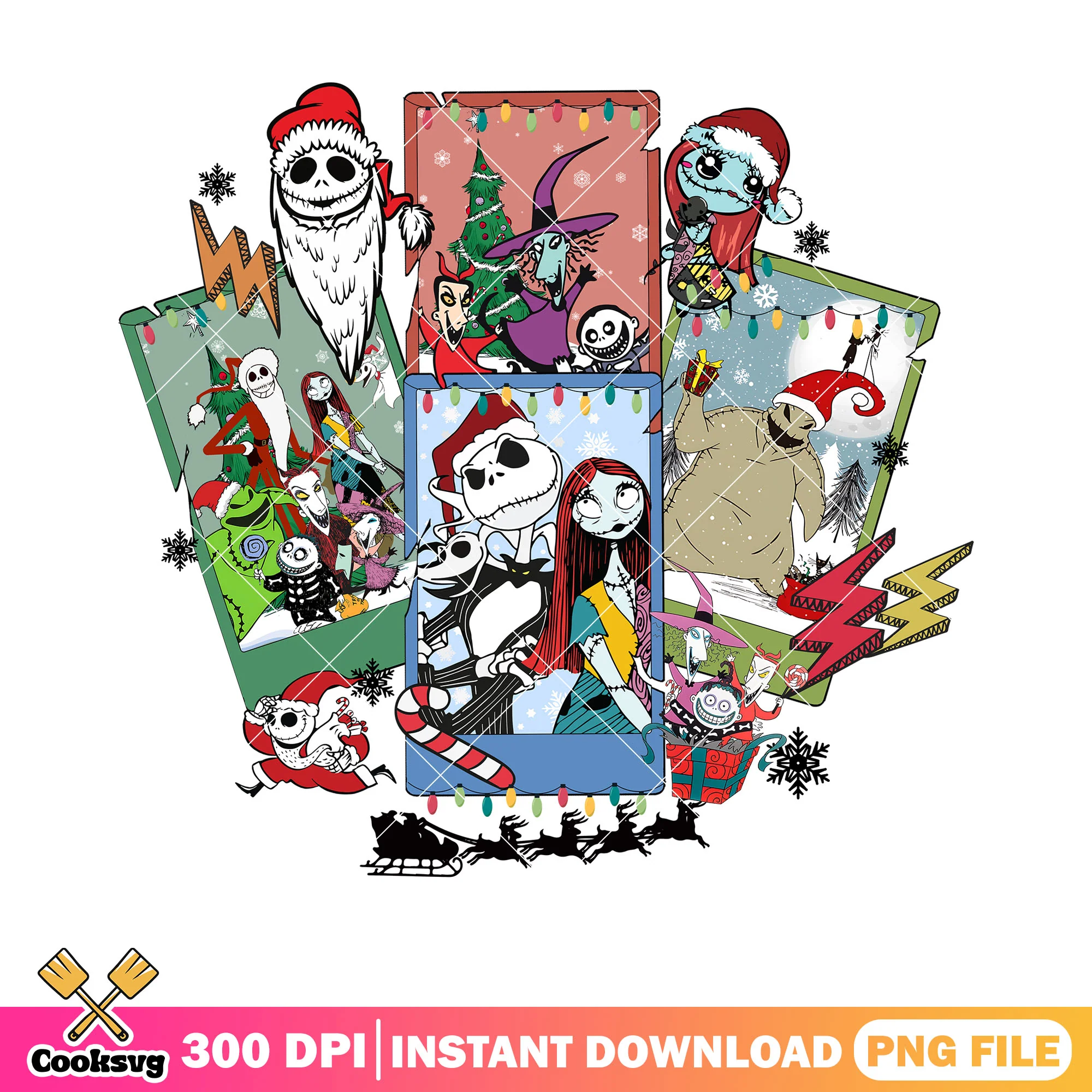 The nights monster christmas png, jack skelington png, christmas gifts png