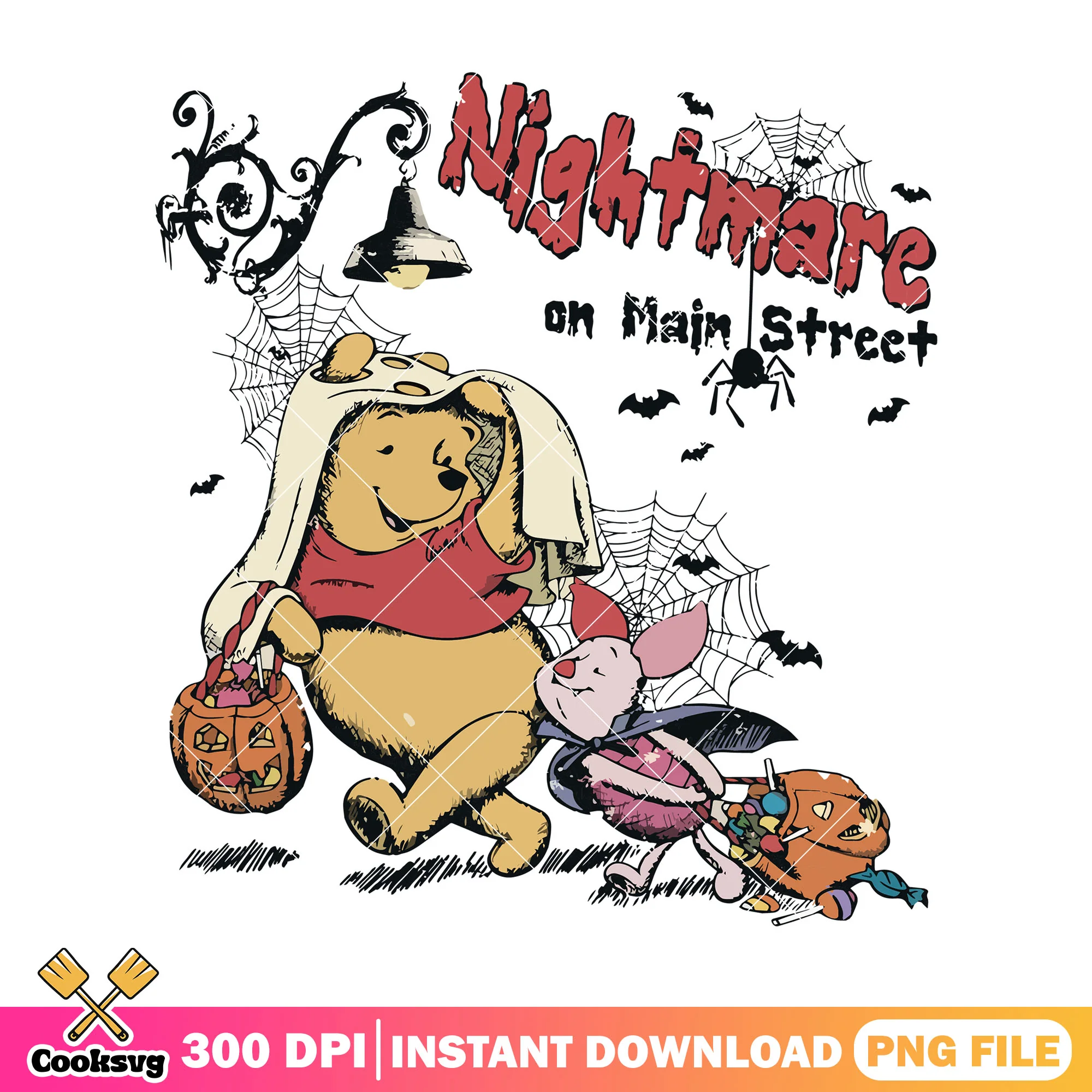 The pooh halloween png, disney bear png, halloween disney png