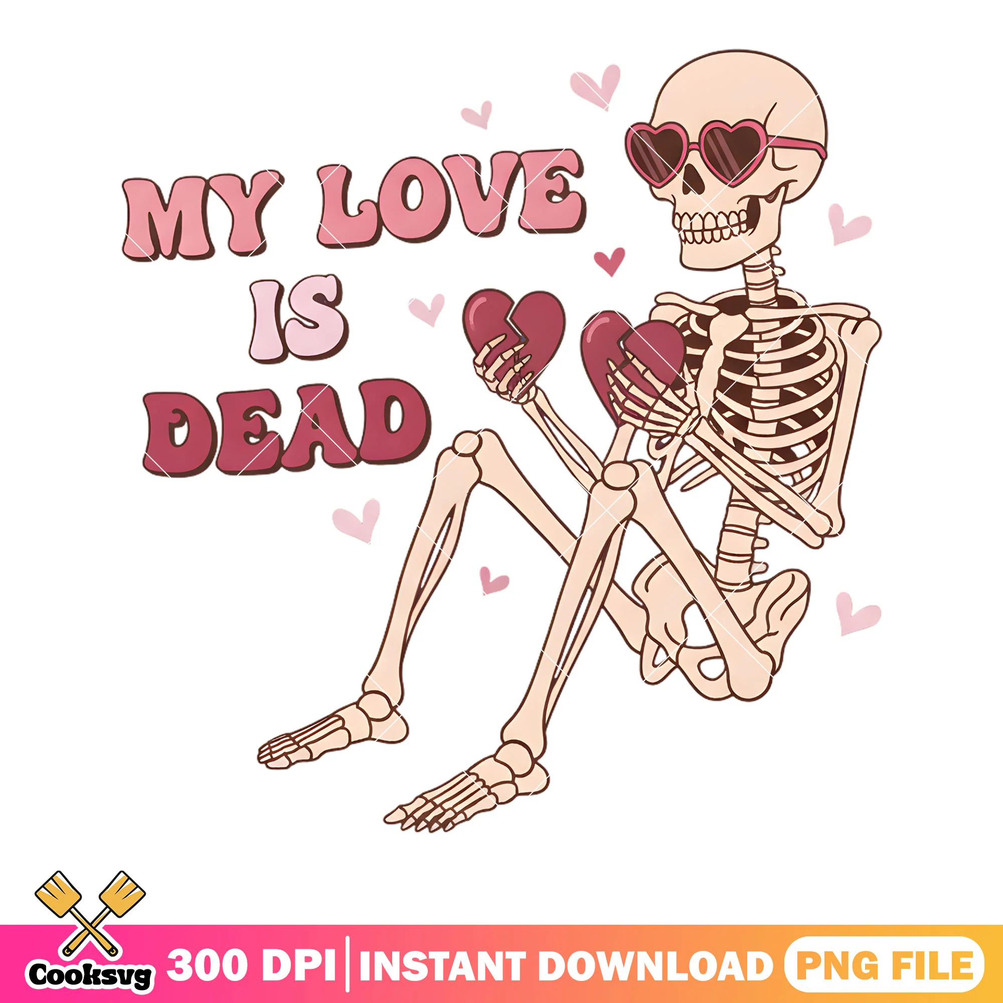 The poster vibes skeleton png, valentines love png, valentine vibes png