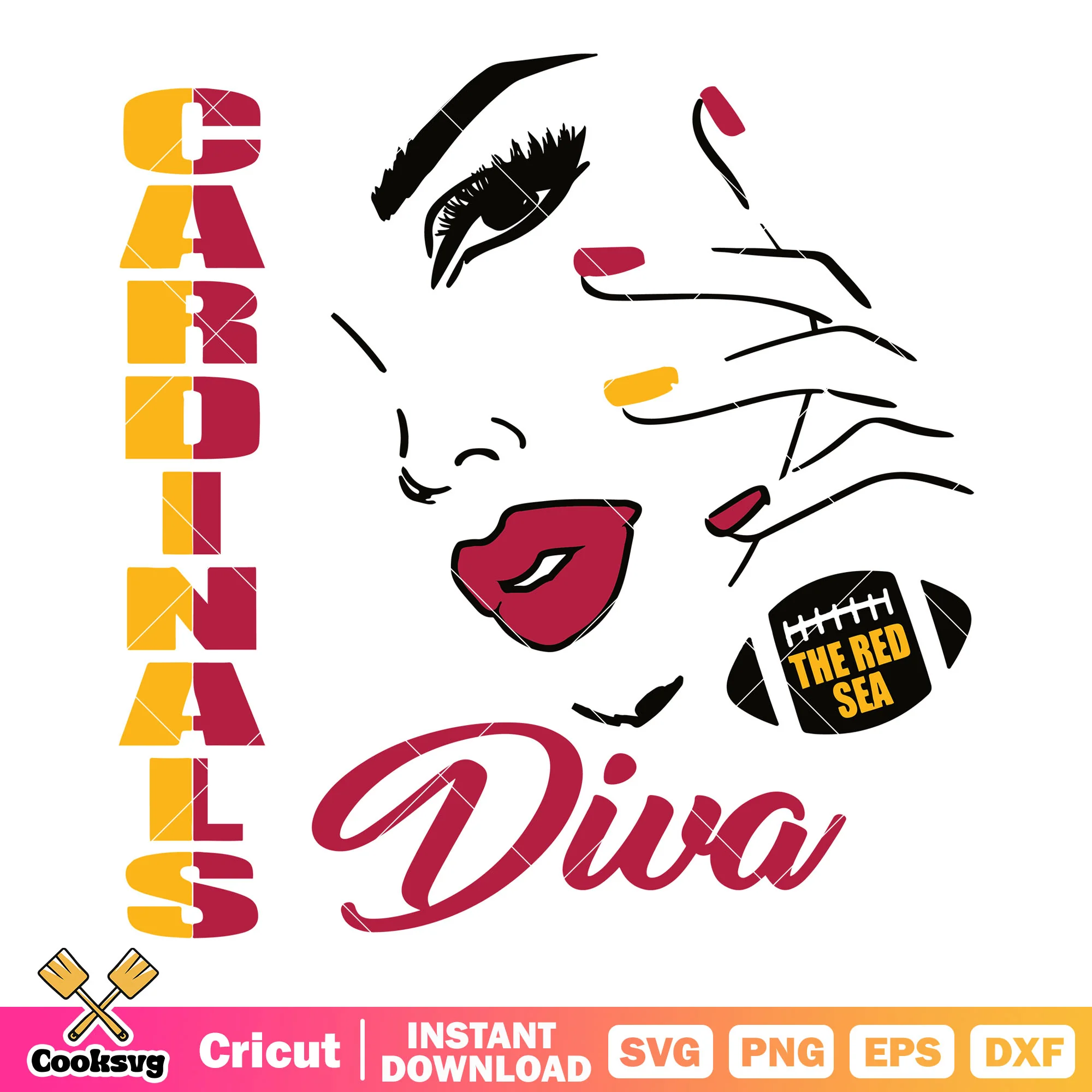 The red sea diva svg, nfl leauge svg, arizona cardinals svg