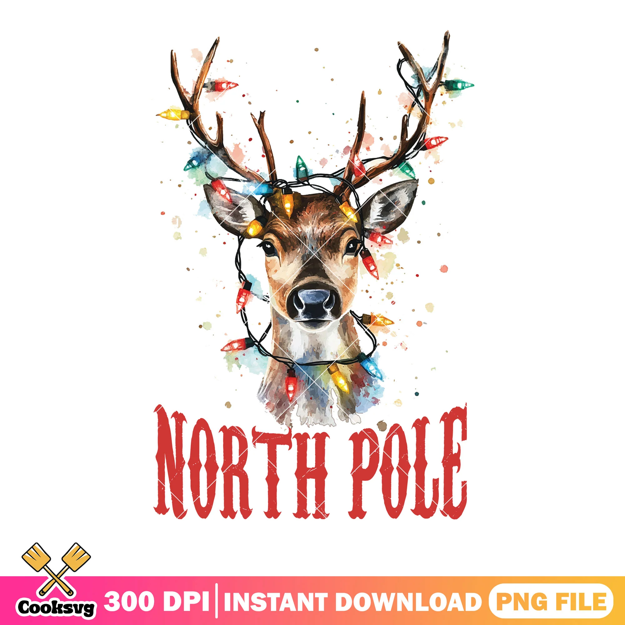 The reindeer delivery png, christmas lights png, north pole png