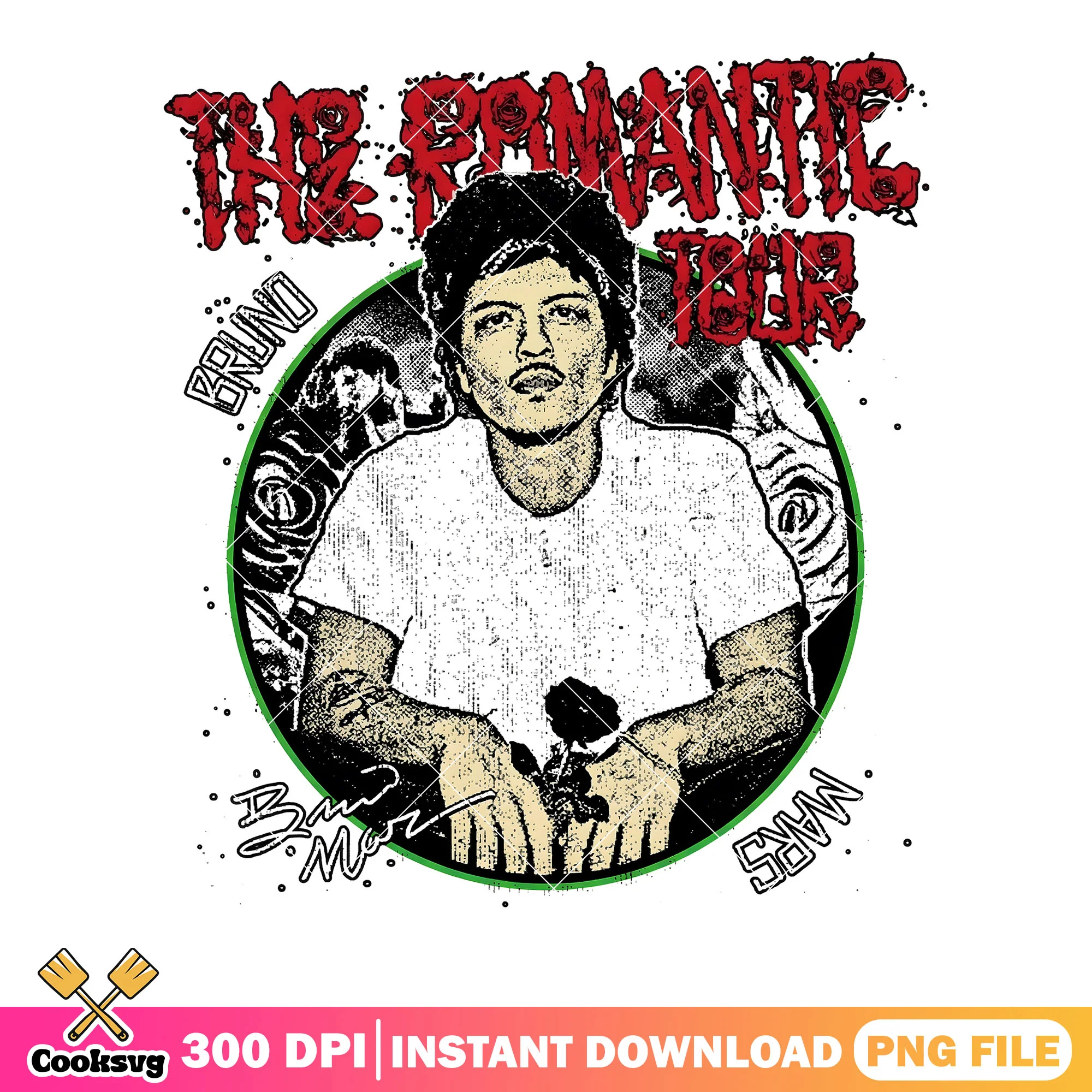 The romantic tour png, bruno mars png, music shirt png