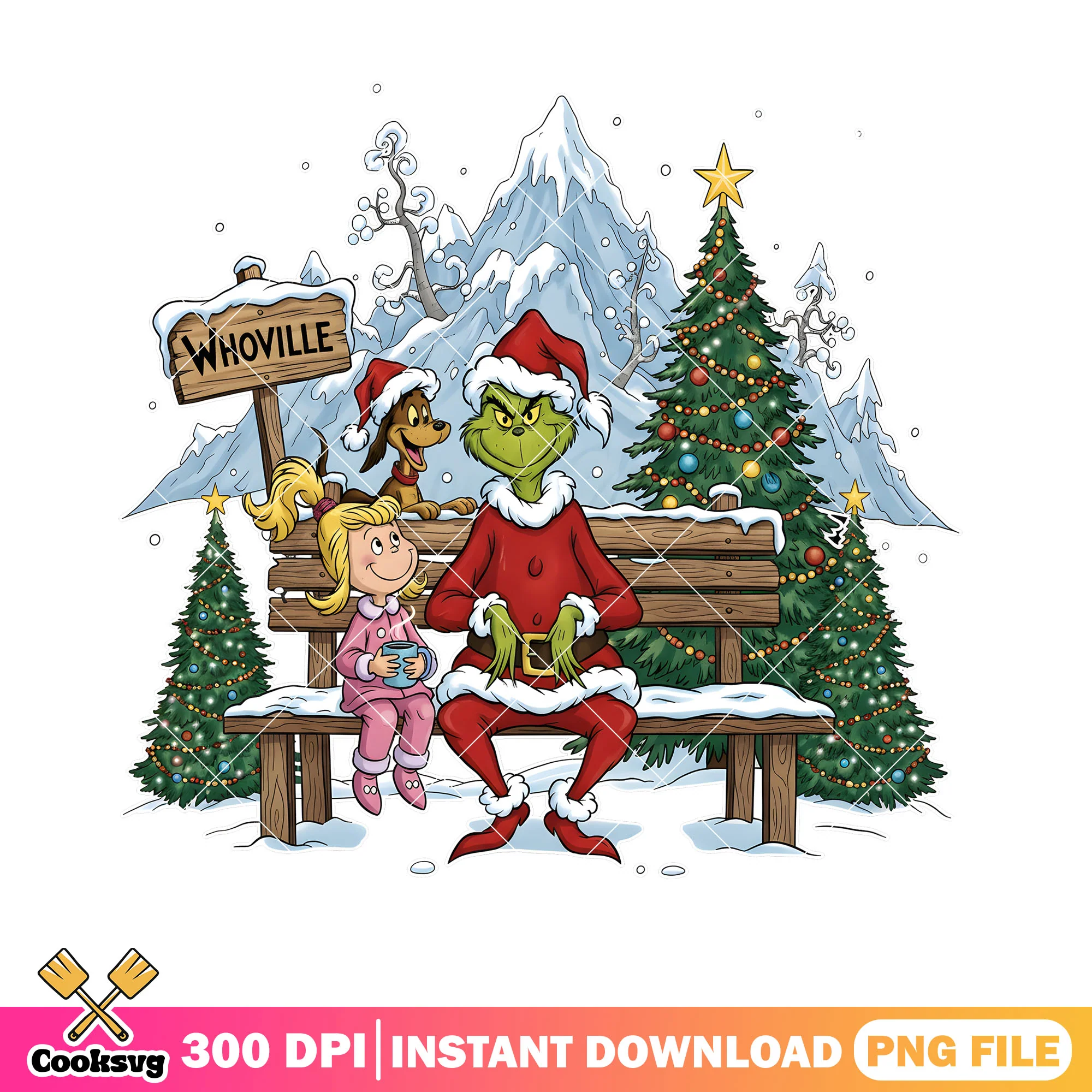 The scary grinch png, santa claus costume png, christmas tree png