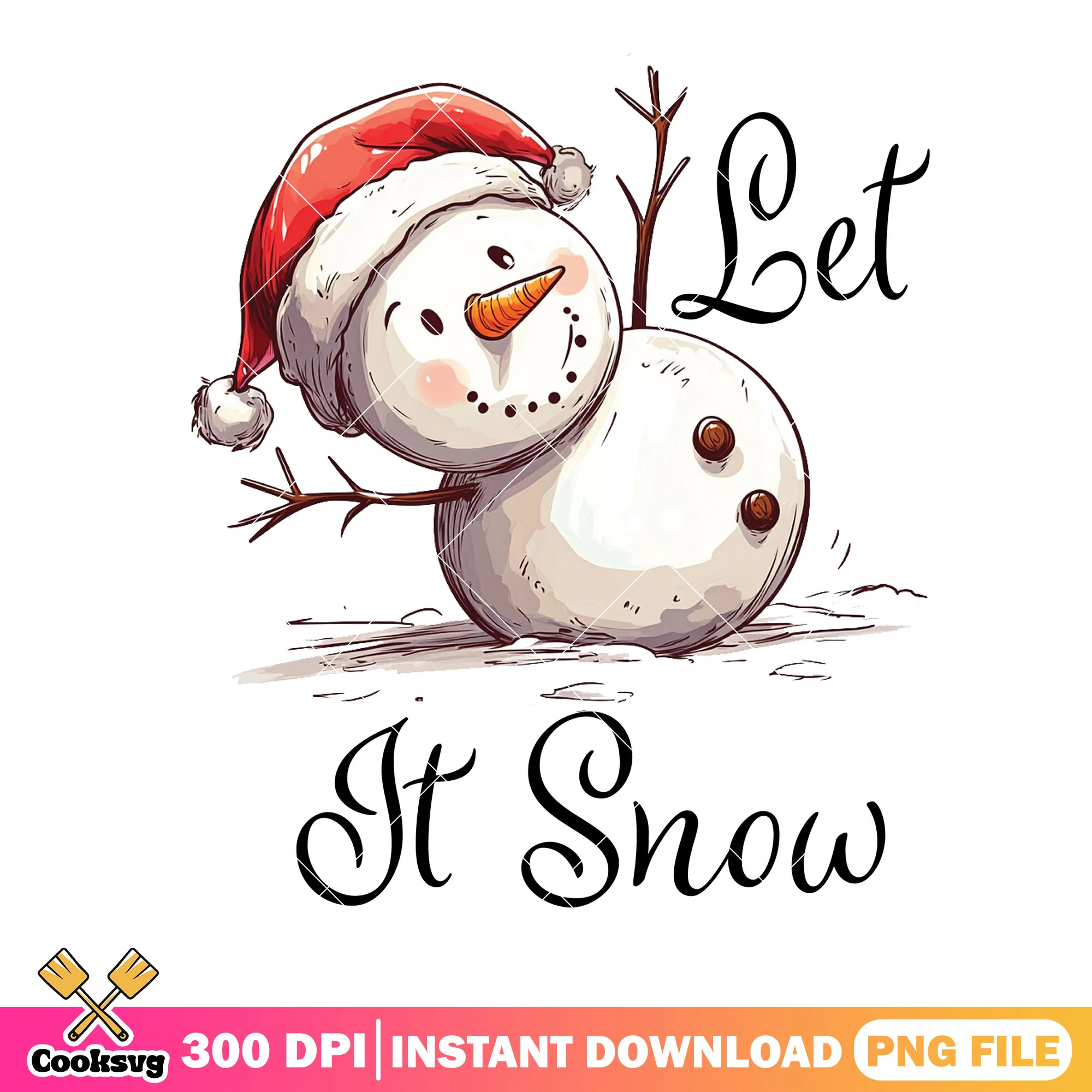 The snow christmas png, santa hat png, christmas snowman png