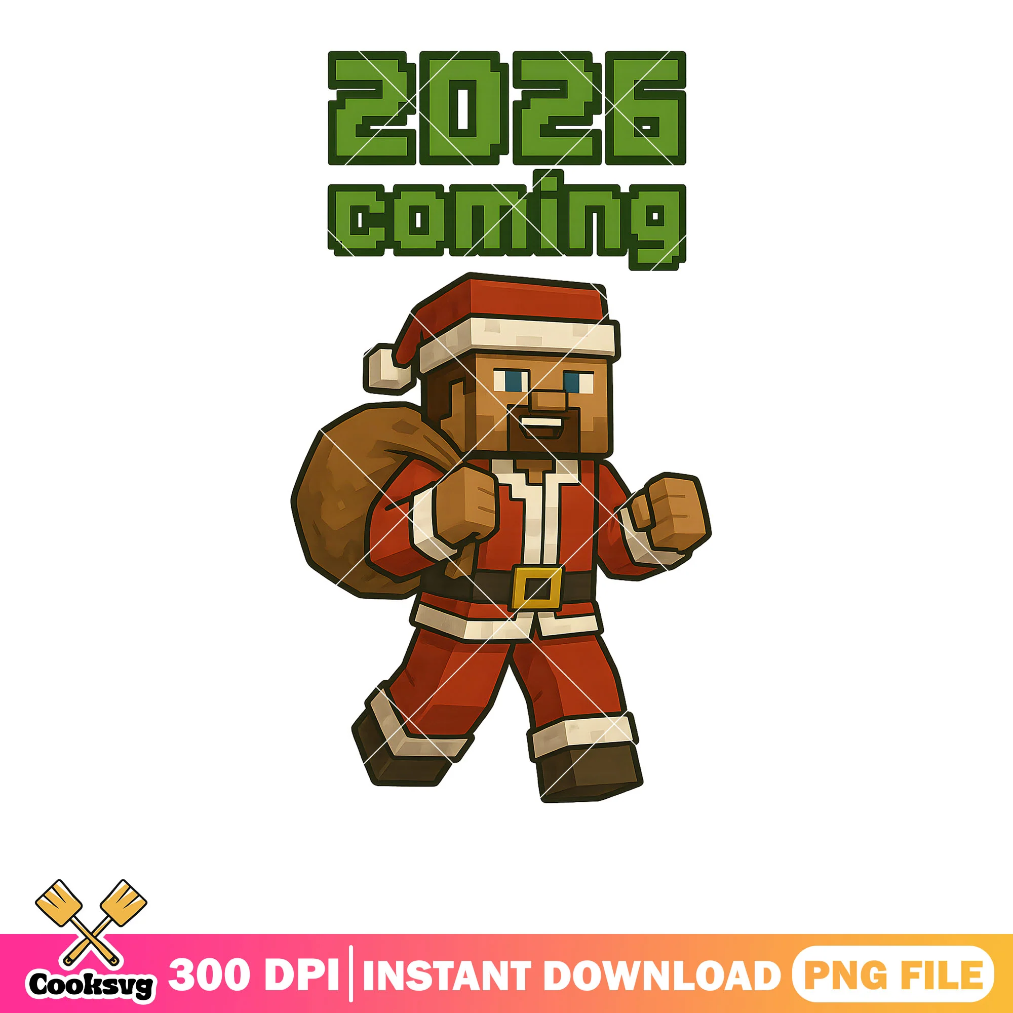 The steve minecraft png, christmas gifts png, Happy new year png