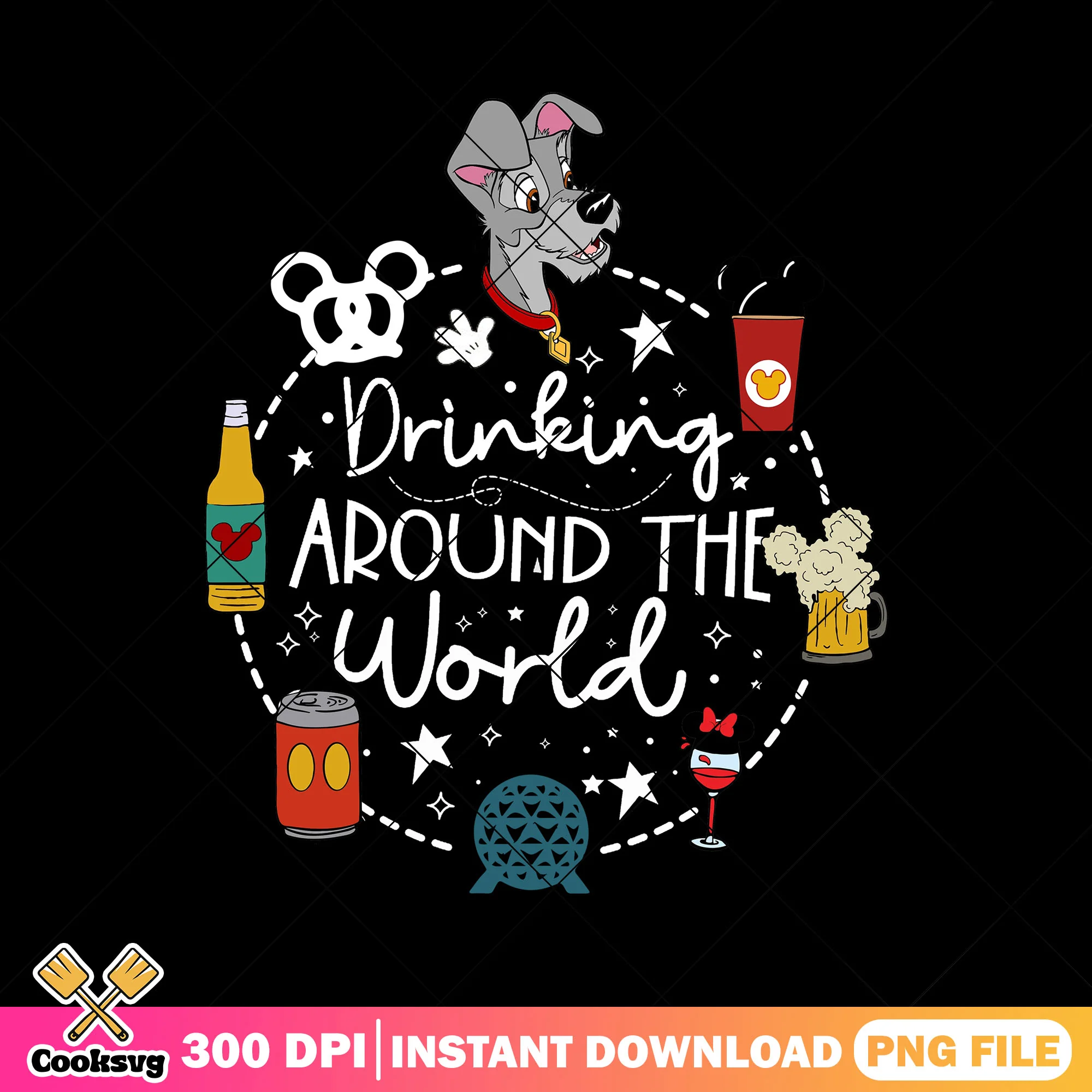 The tramp drinking world png, the tramp png, disney drinks png