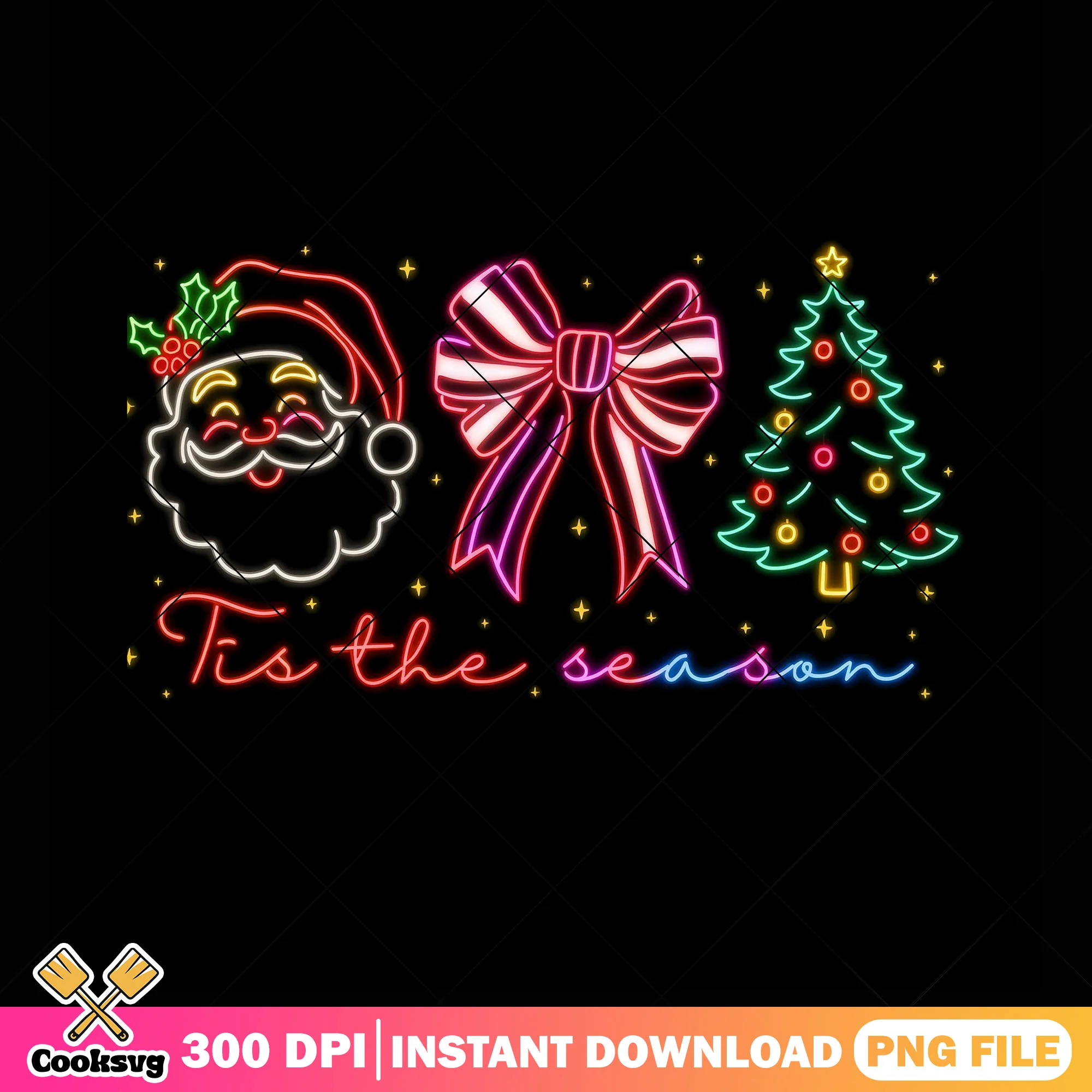 The wallpaper neon christmas png, santa claus png, christmas tree png
