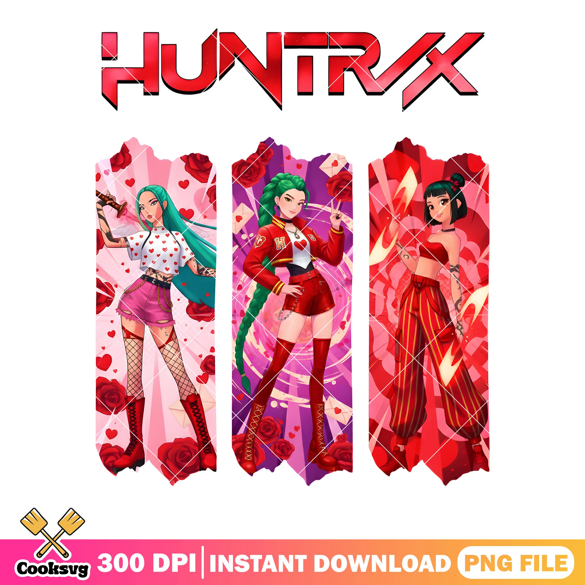 The warrior huntrix valentines png, huntrix png, valentines vibes png