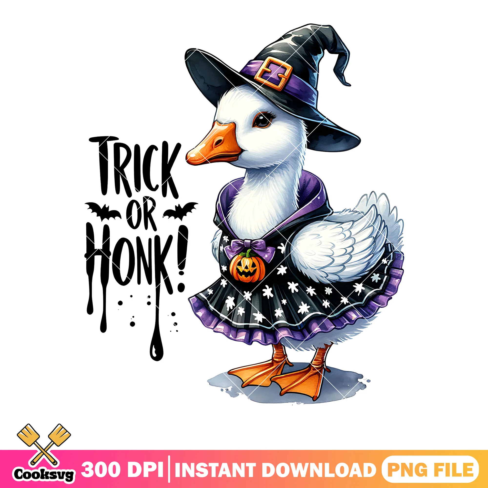 The witch chibi goose png, scary bats png, halloween scary png