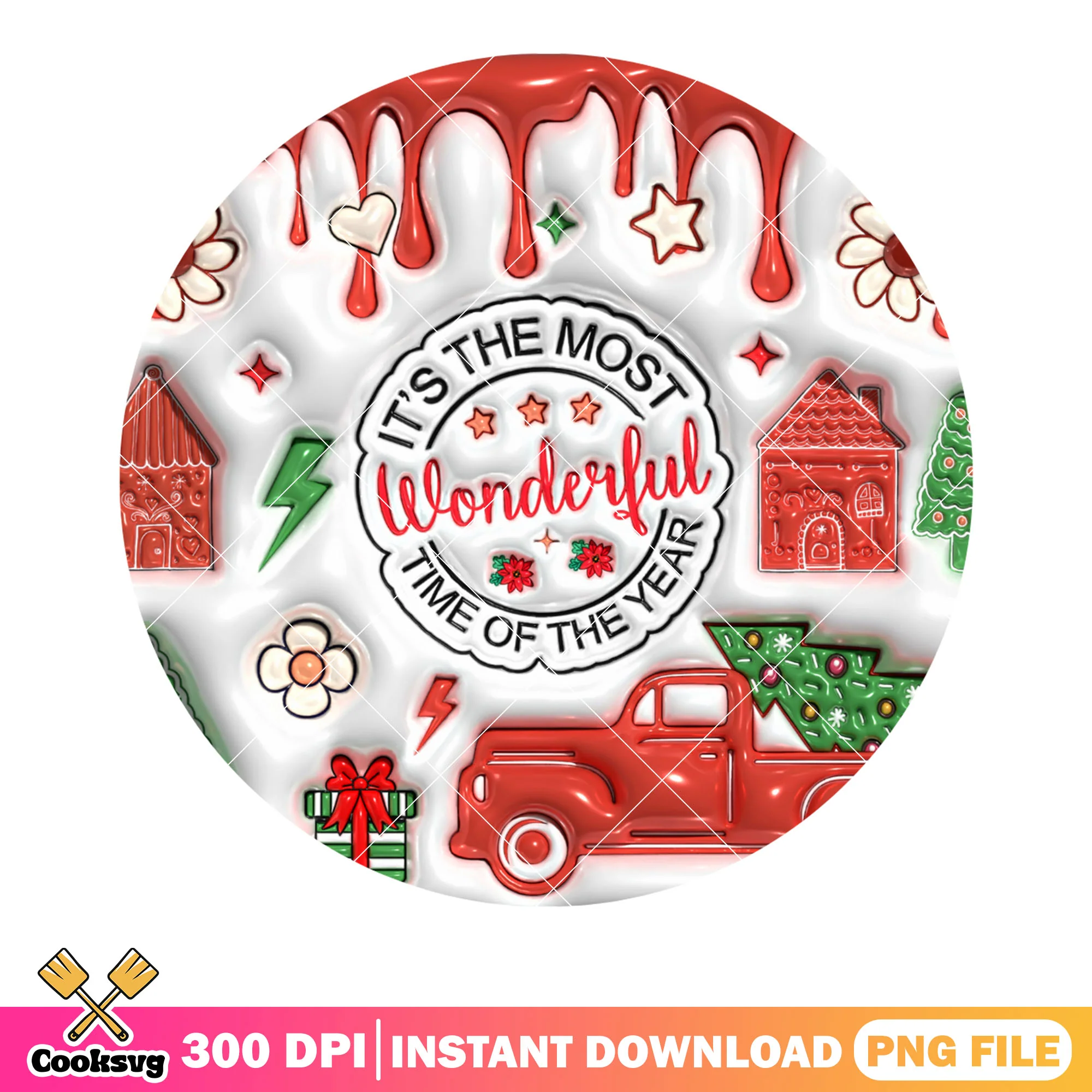 The wonderful gifts christmas png, christmas decor png, xmas png