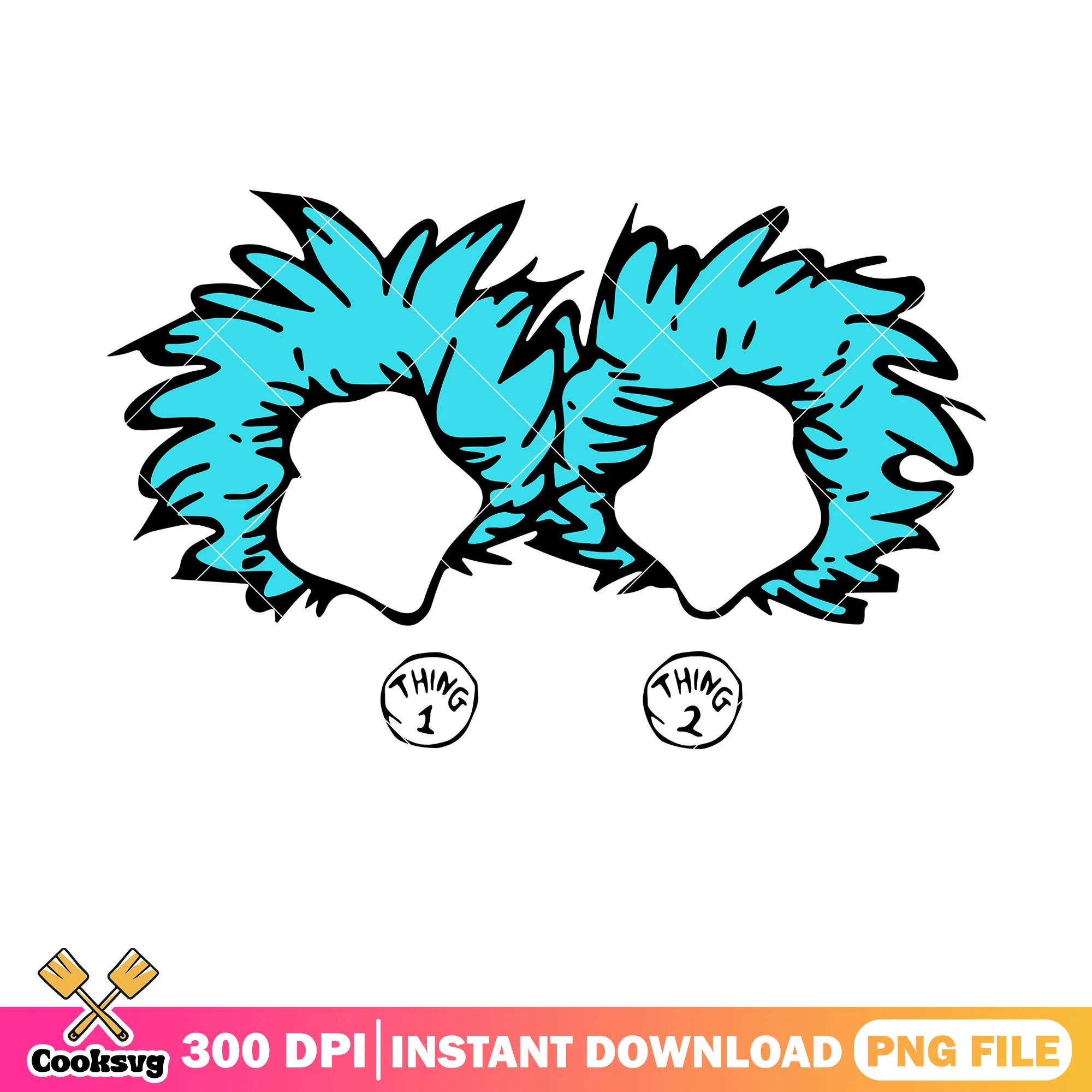 Thing one thing two hair png, dr seuss thing png, thing 1 and thing 2 png