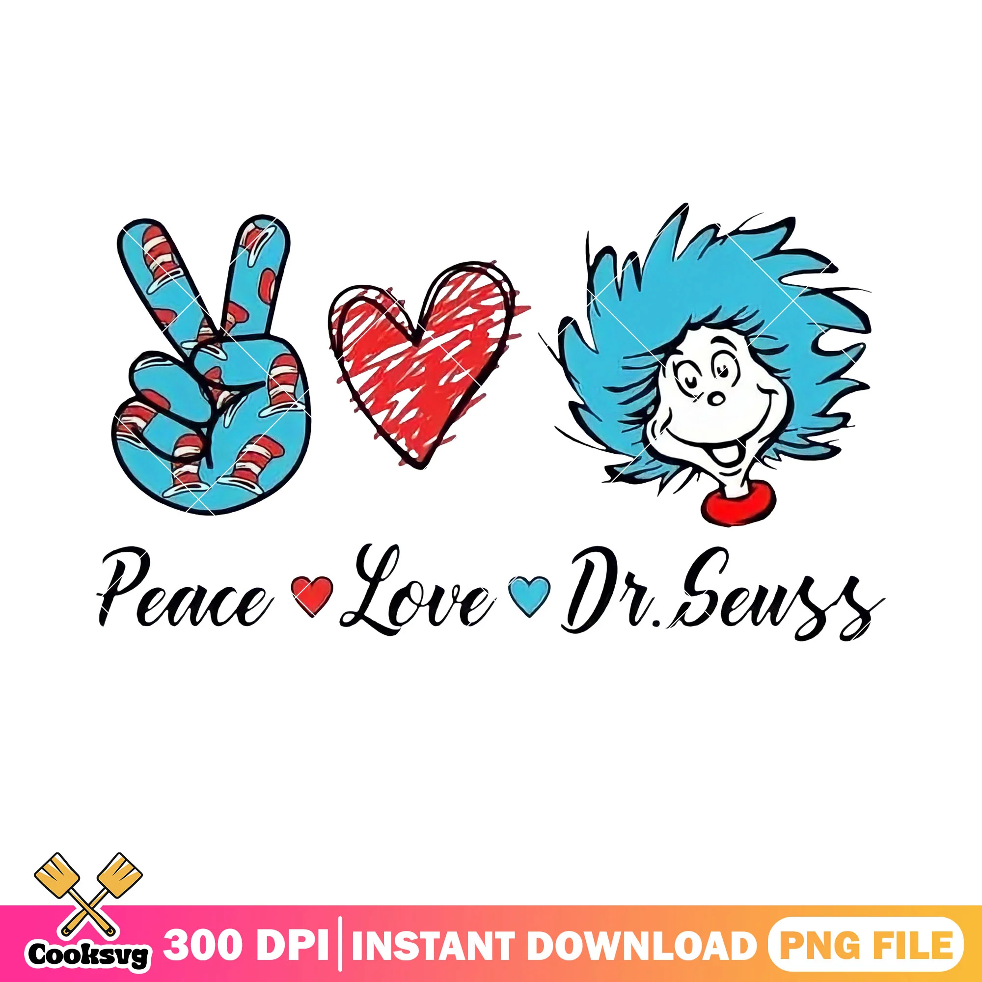 Thing peace love dr seuss png file, peace and love png