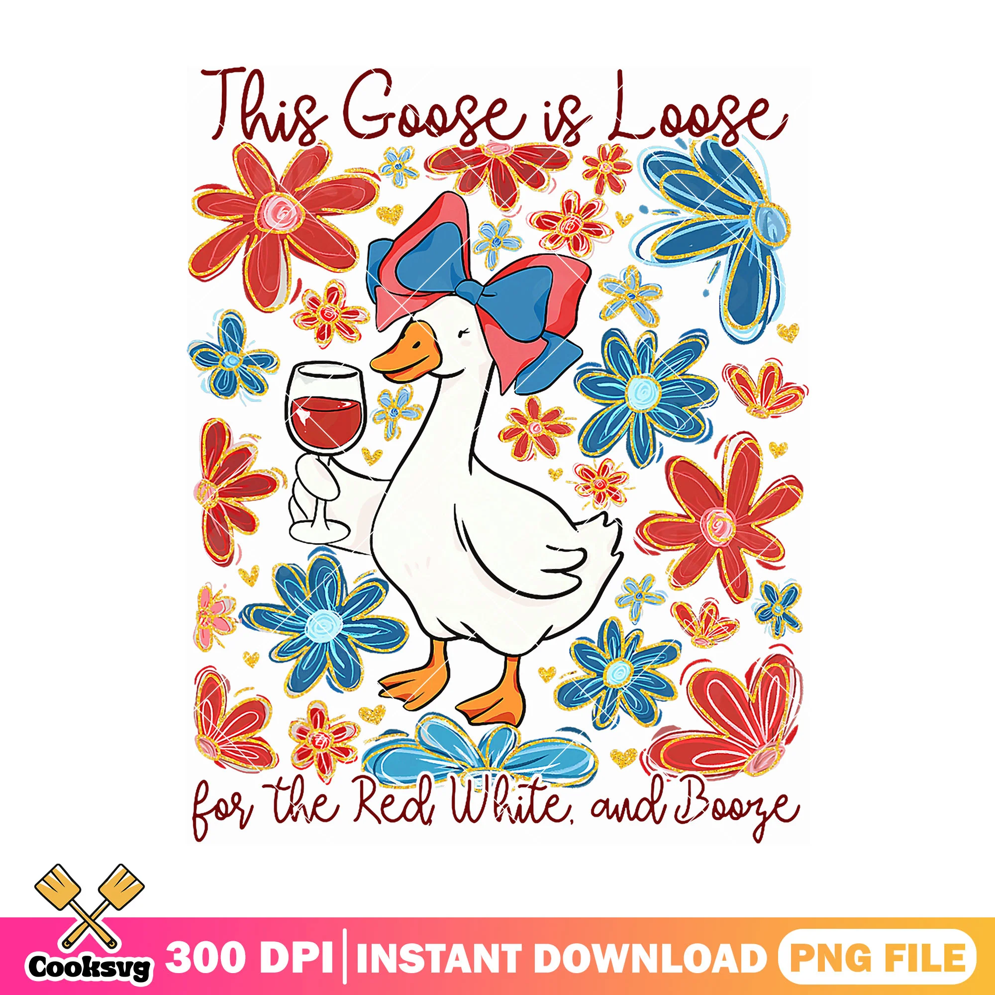 This goose is loose red white png, red white america png, goose america png