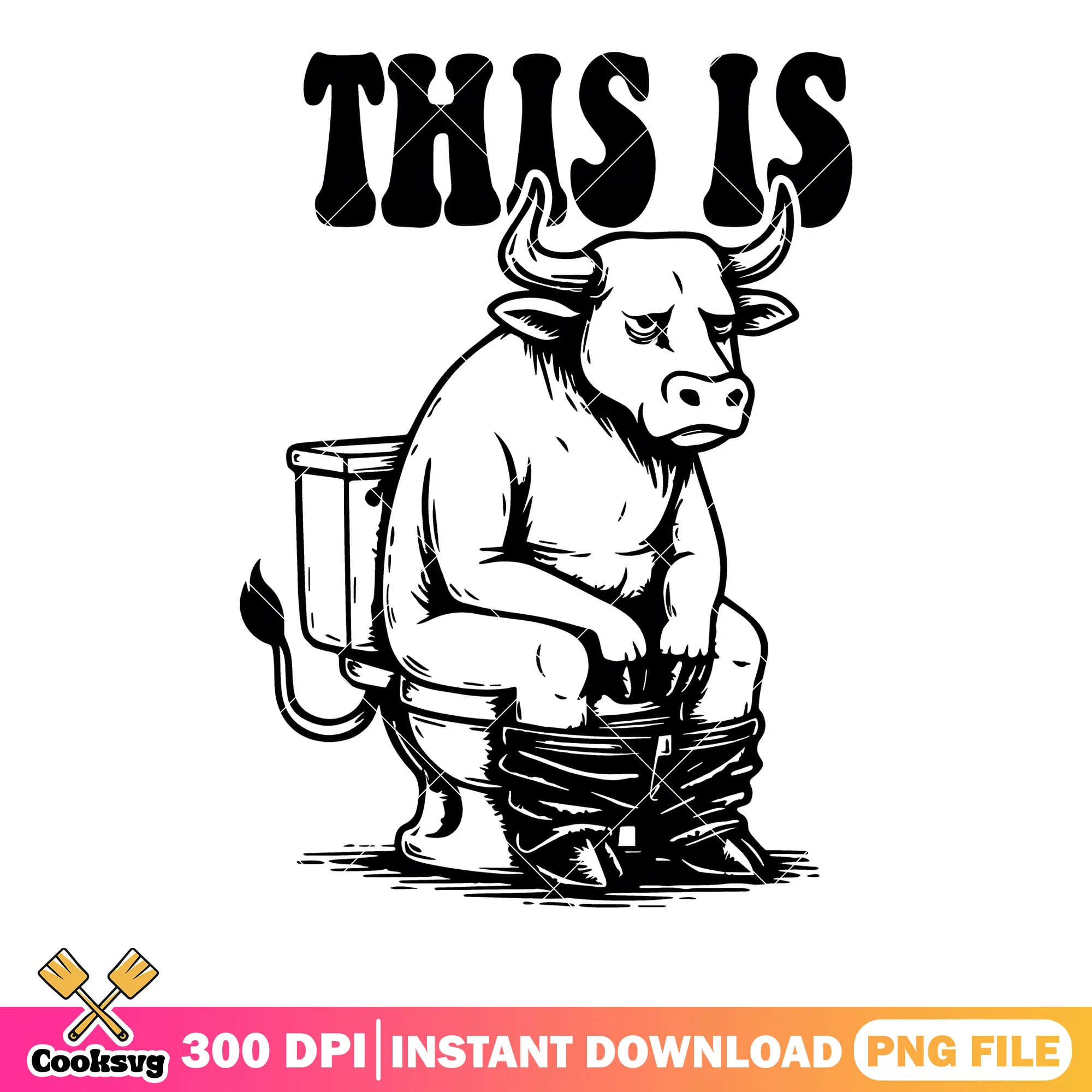 This is Toilet shit buffalo png, funny art png, poop png