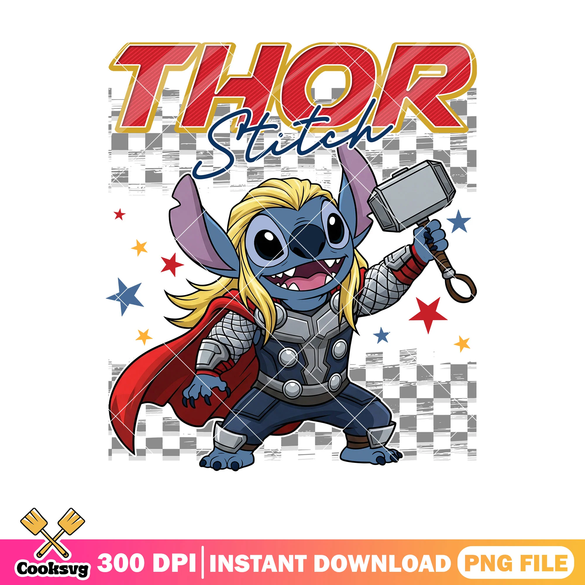 Thor costume stitch png, halloween cartoon png, stitch disney png