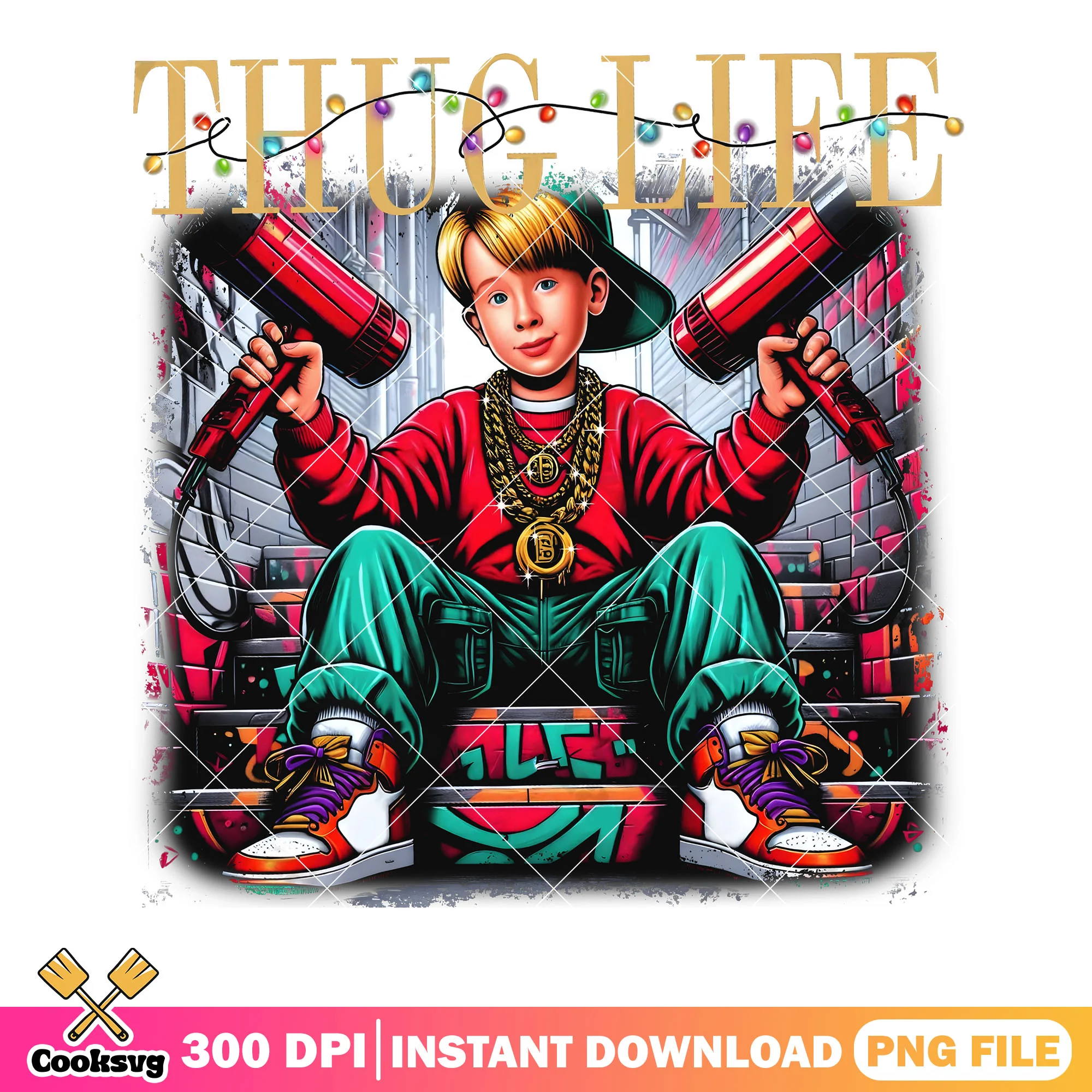 Thug gangster kevin xmas png, home alone png, kevin mccallister png