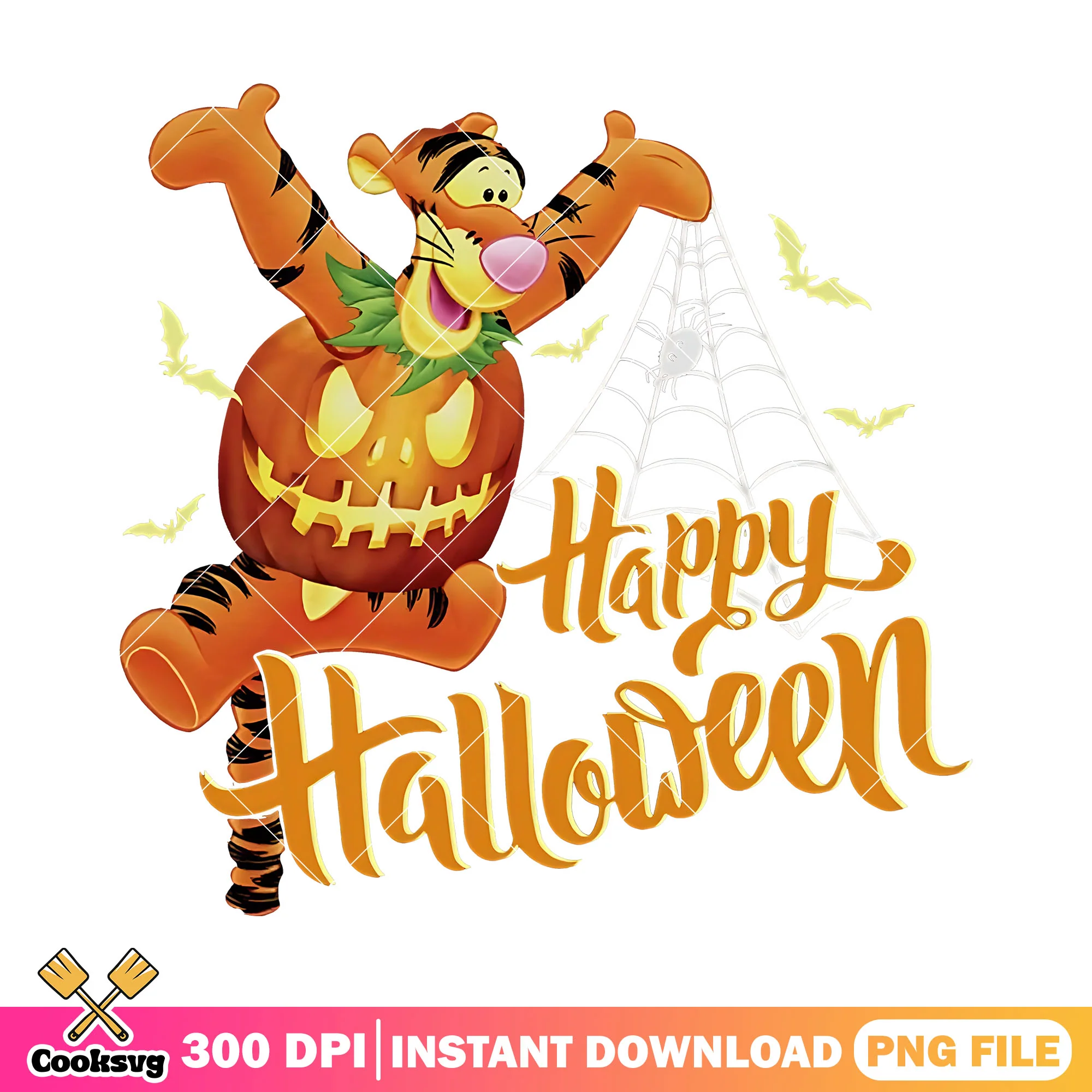 Tiger pooh halloween png, pooh halloween png, tiger pumpkin png