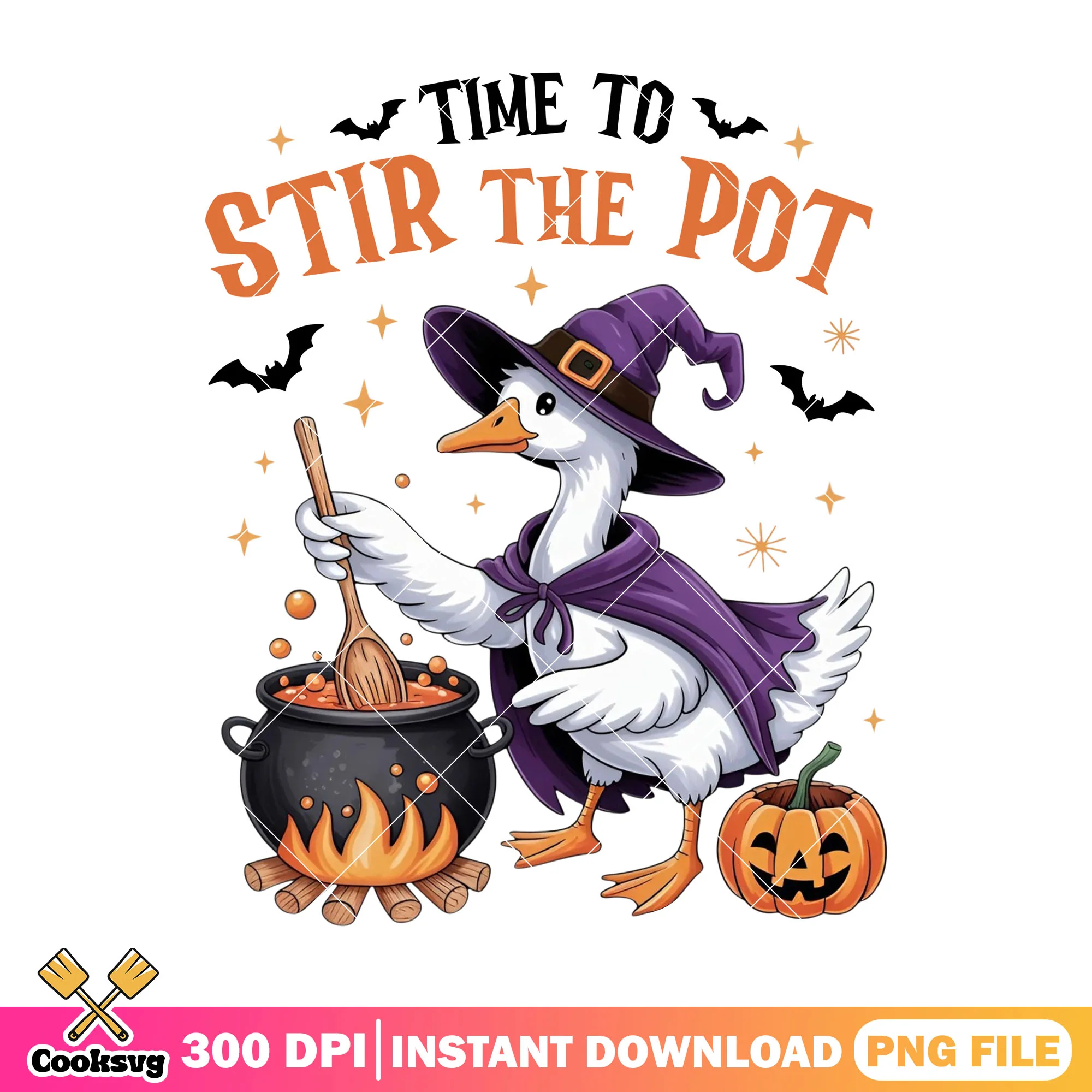 Time to stir the pot the witch goose png, halloween witch png