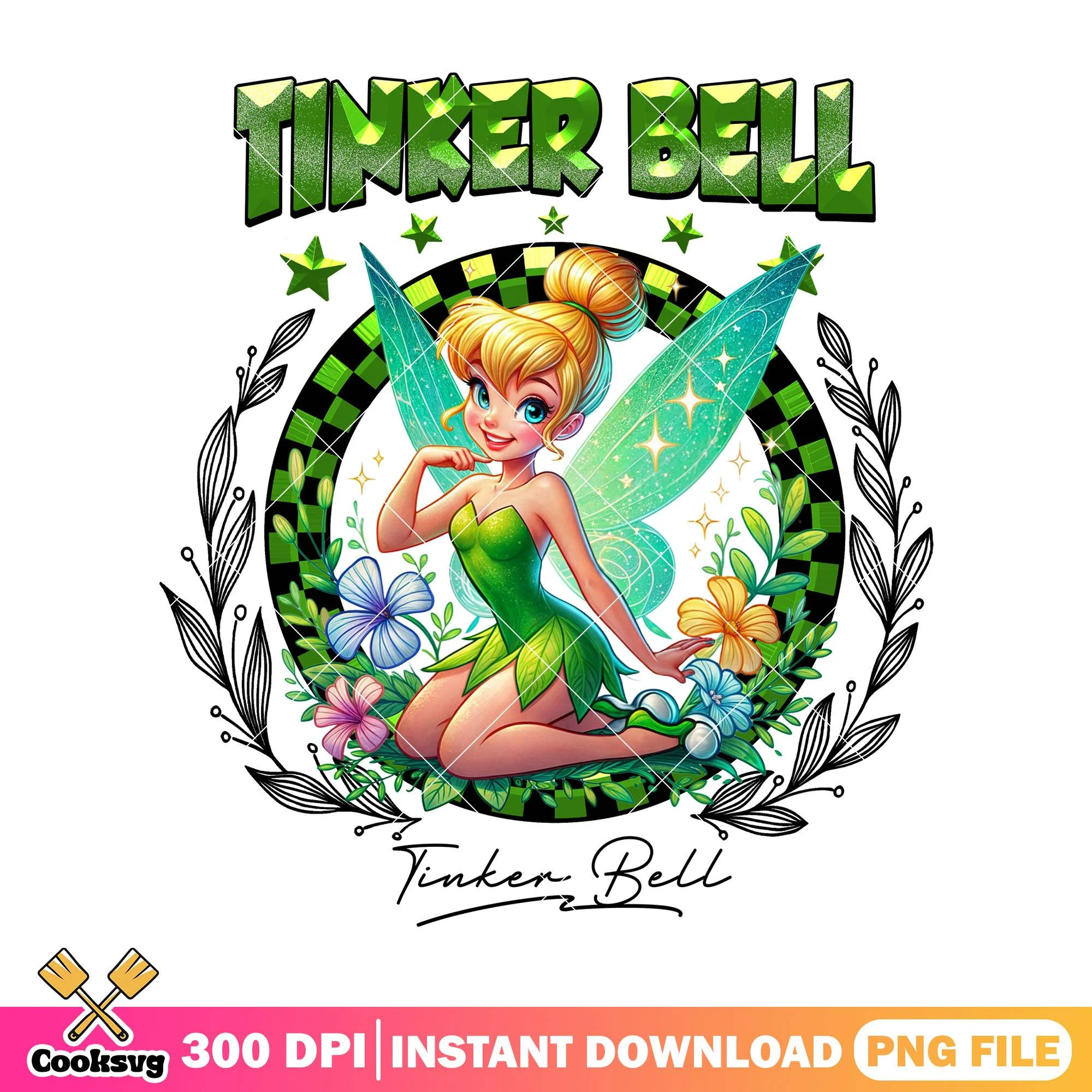 Tinker bell signature png, disney princess png, tinker bell png