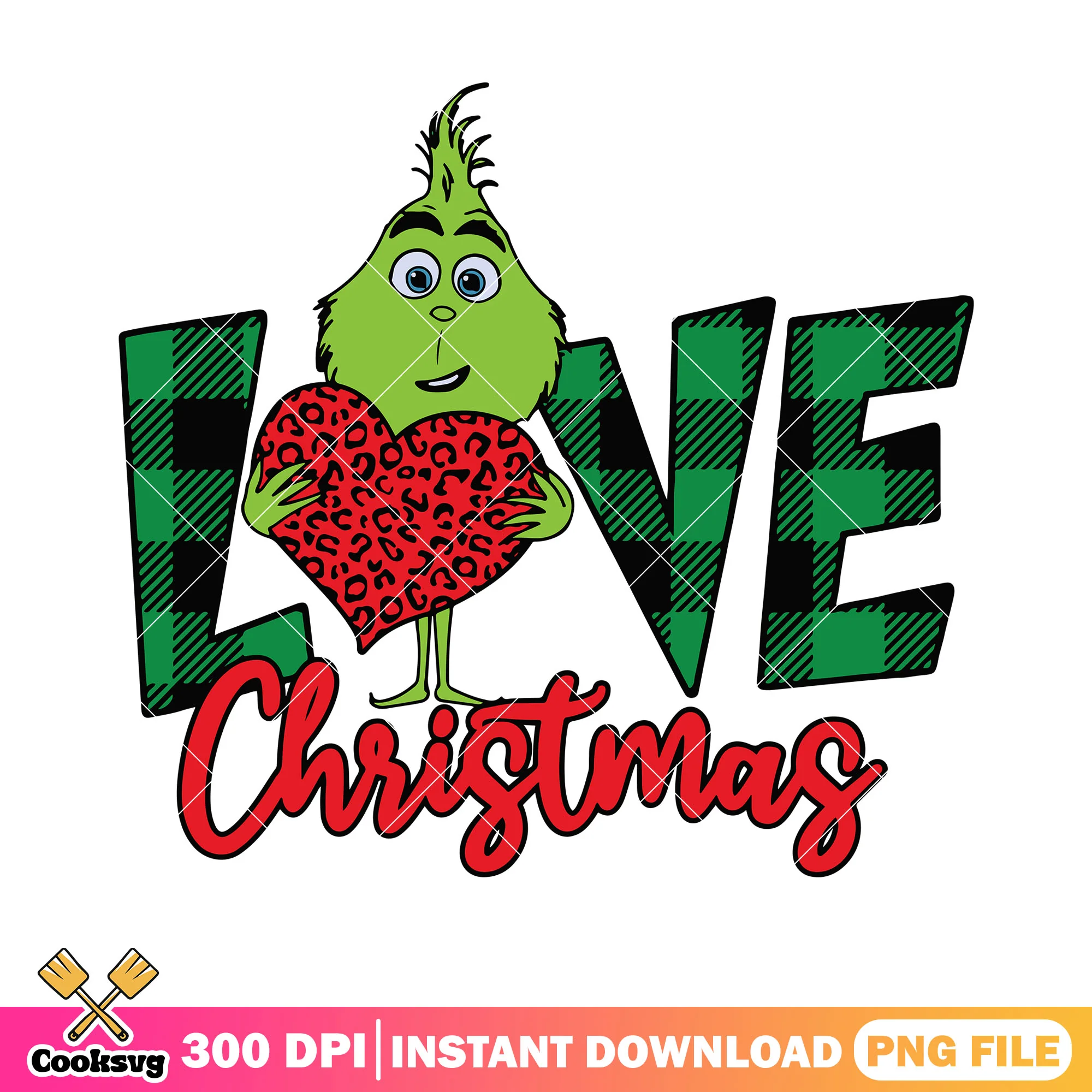 Tiny grinch love christmas png, grinchmas png, christmas png