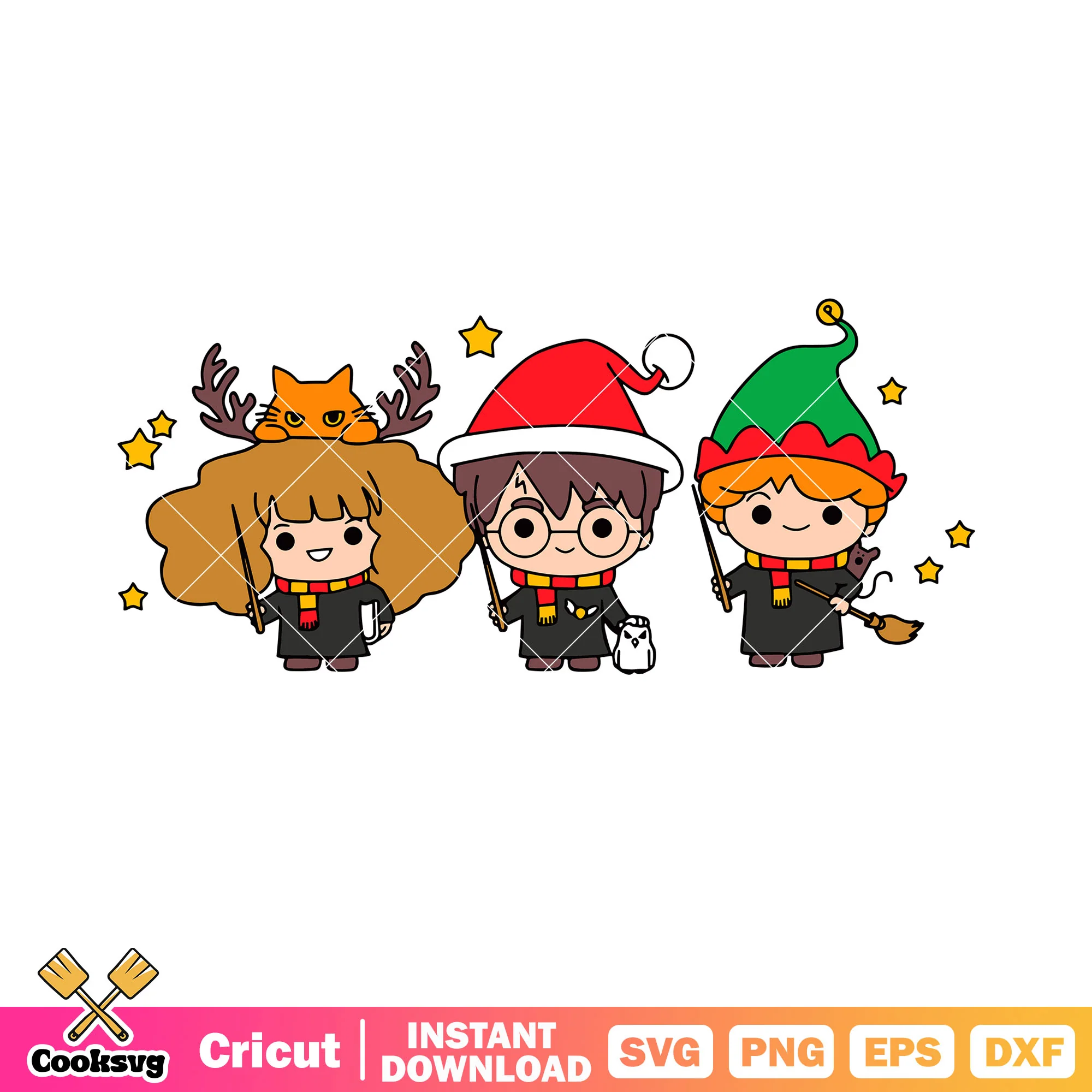 Tiny harry potter svg, santa claus hat svg, starry night svg