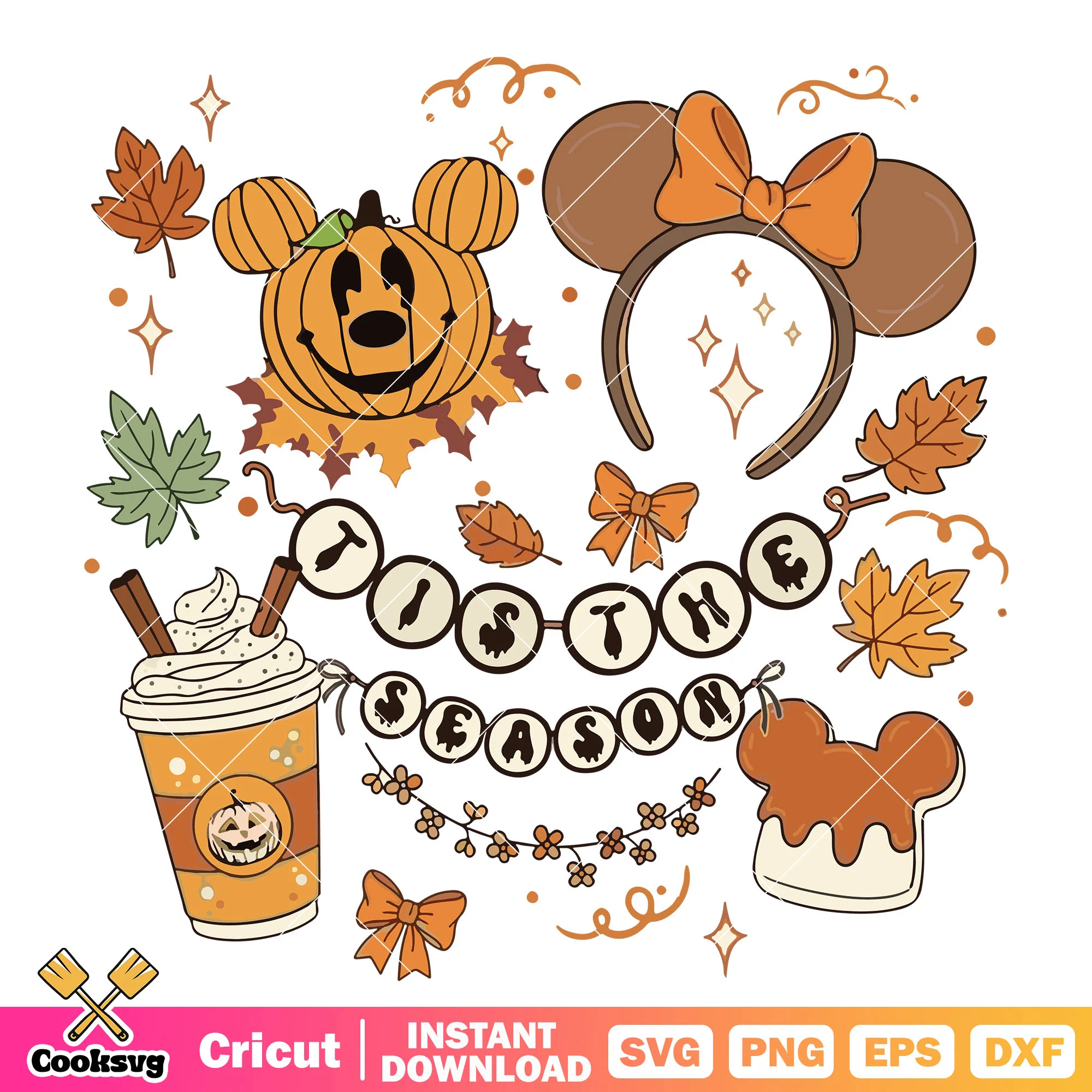 Tis the season mickey svg, mickey pumpkin svg, mickey head svg