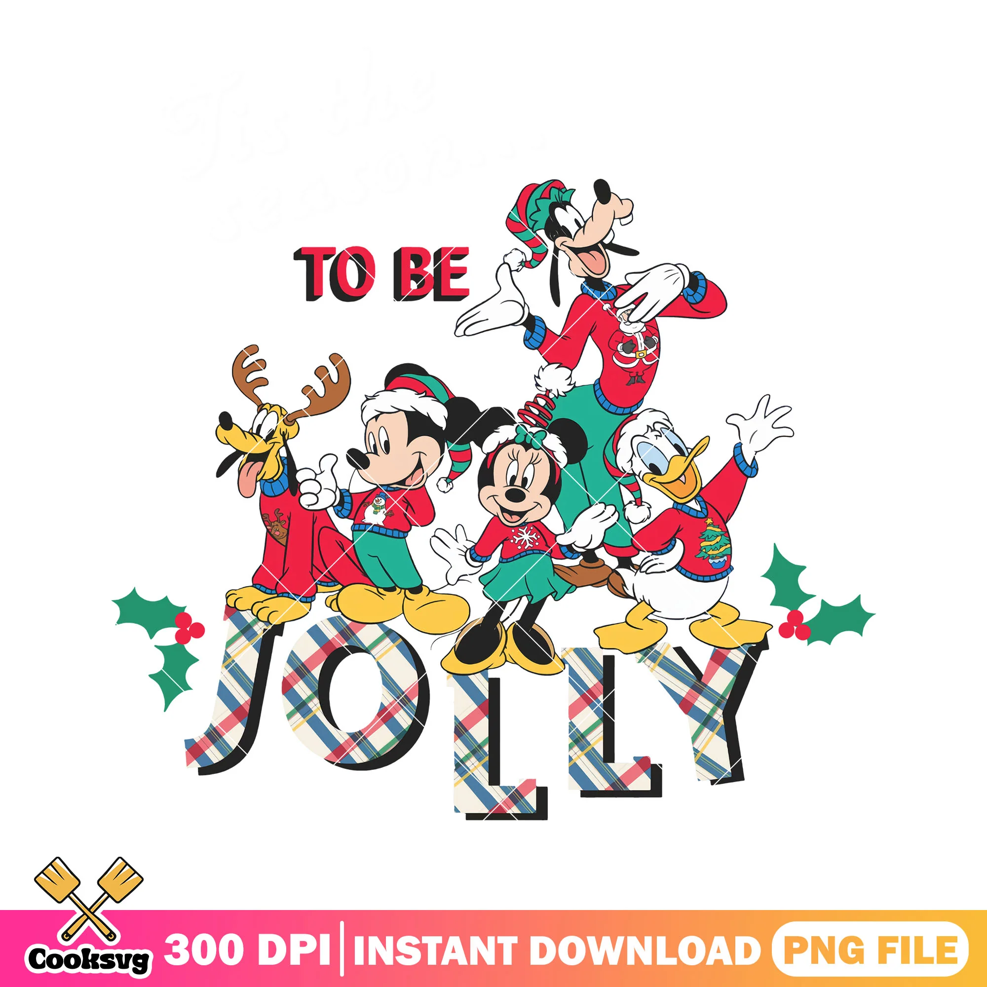 Tis the season to be jolly png, minnie mouse png, christmas holiday png