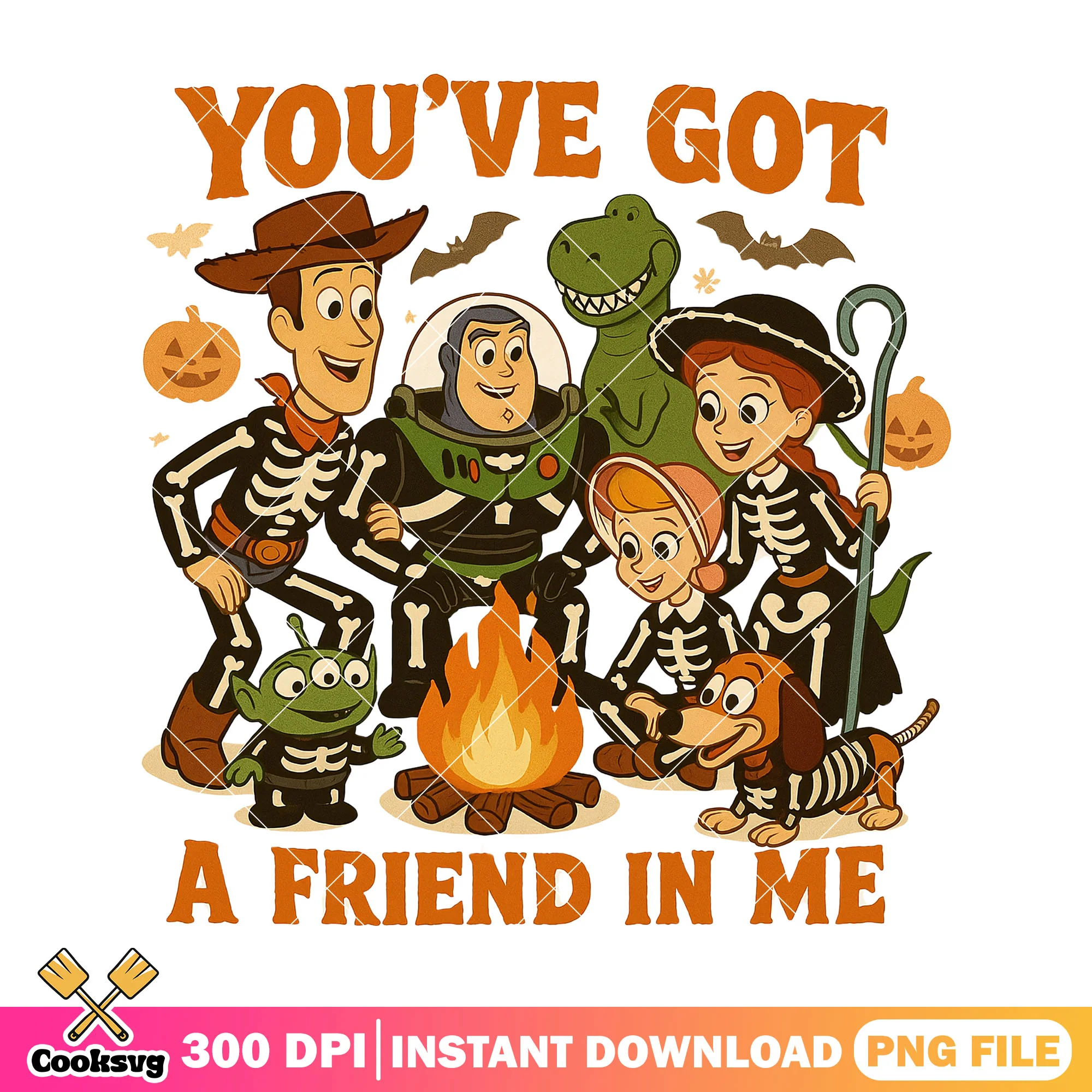 Toy story friend design png, halloween art png, disney art png