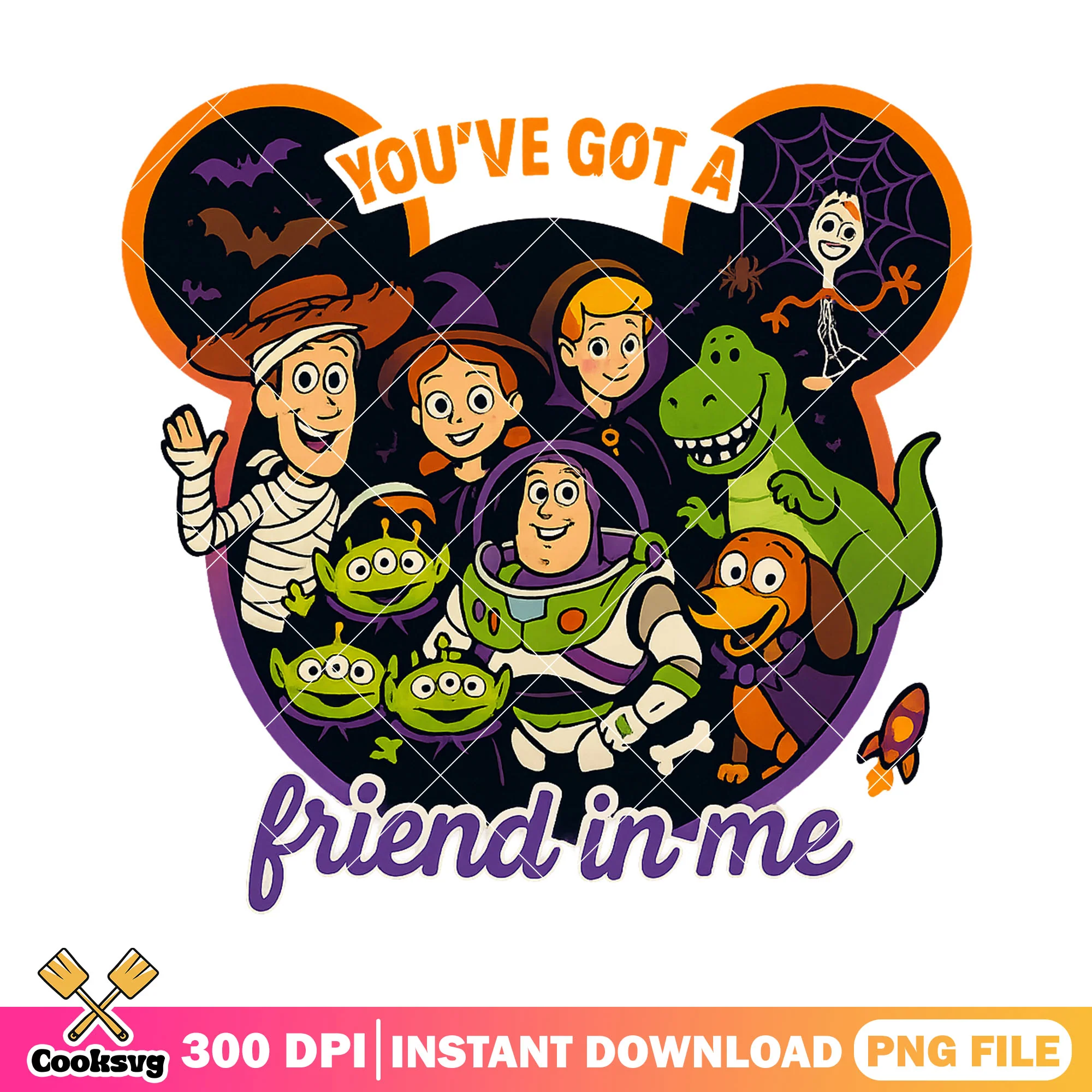 Toys in me design png, toys cute png, happy halloween png