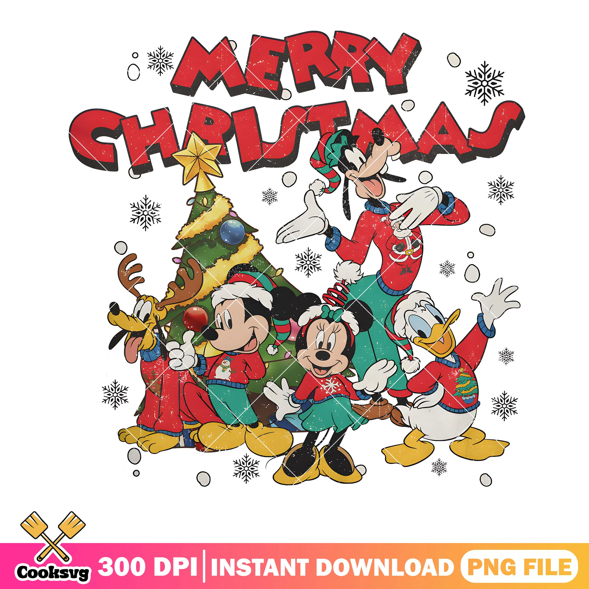 Tree christmas disney png, christmas sweater png, mickey and friends png