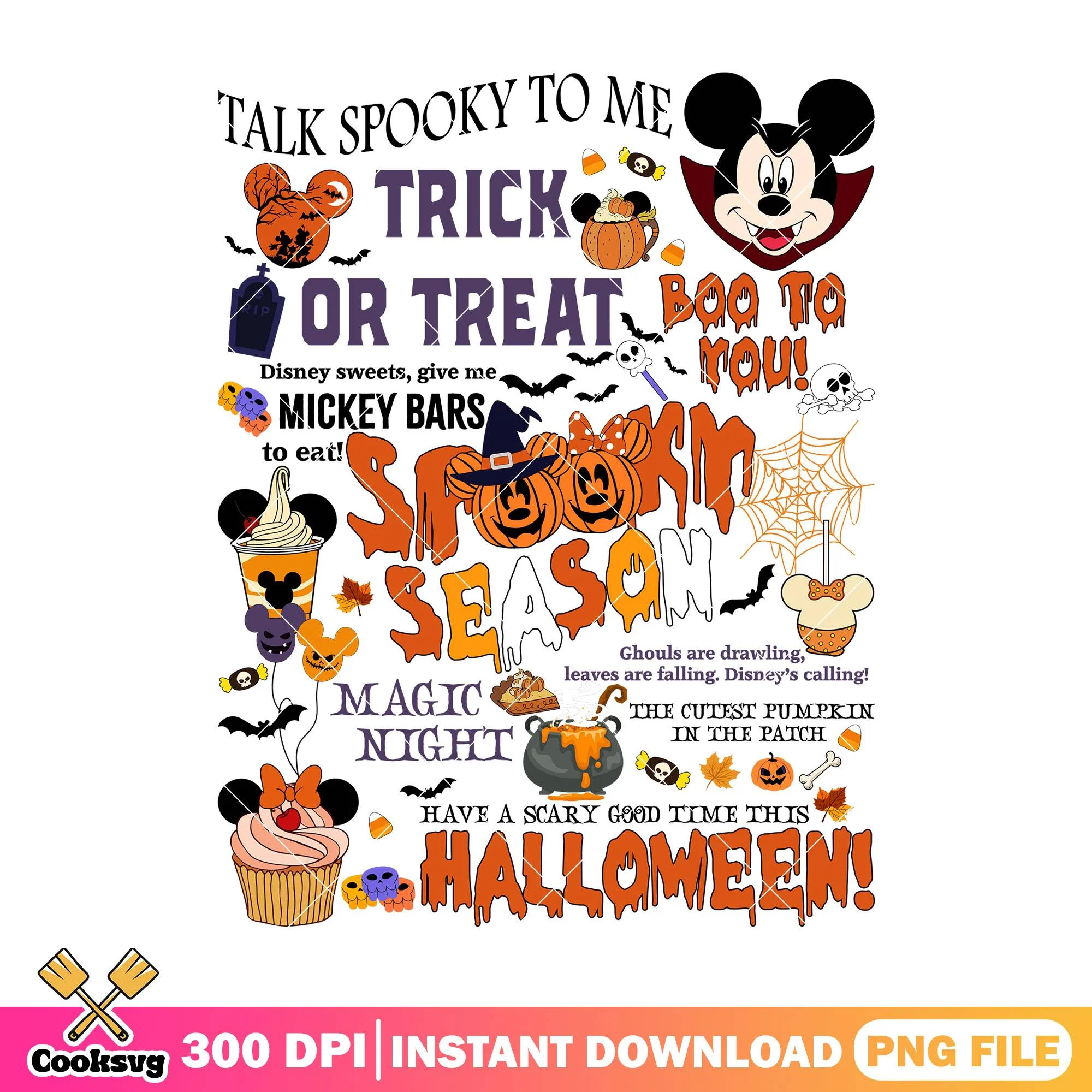 Trick or treat design png, halloween day png, mickey disney png