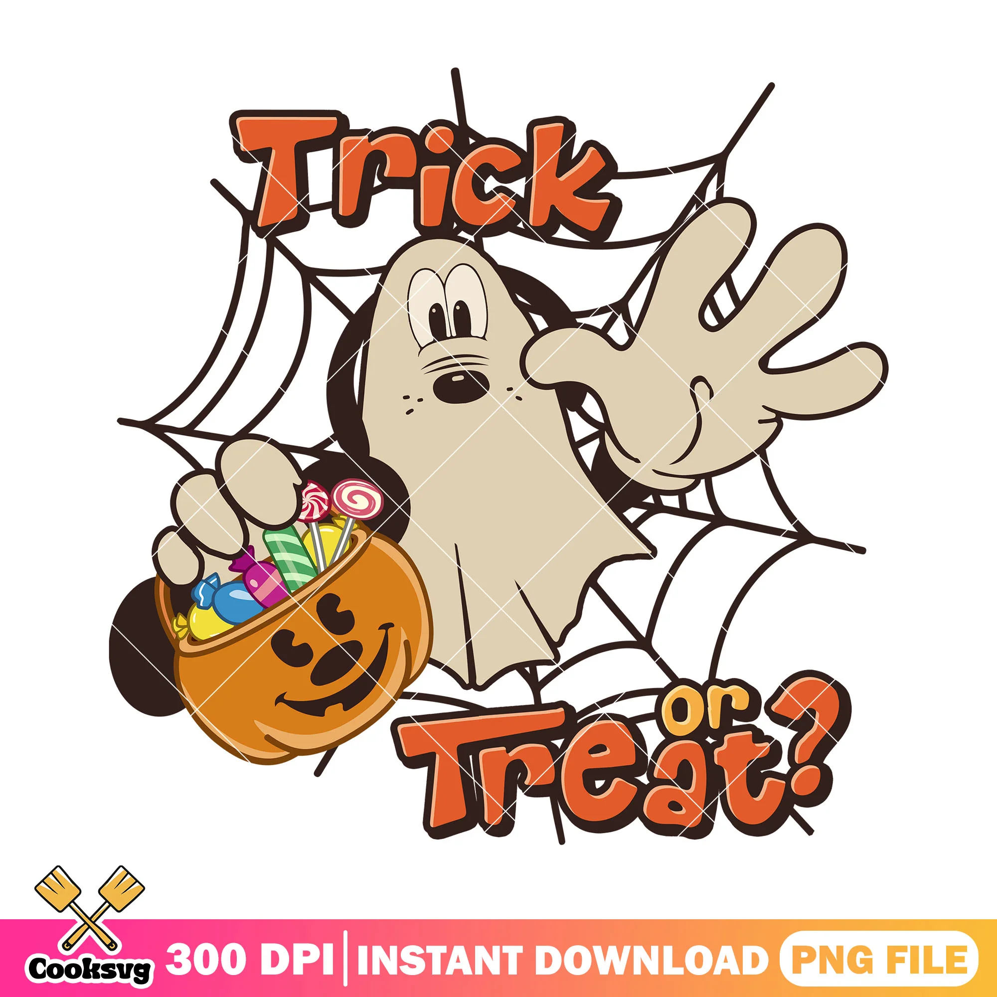 Trick or treat goofy png, halloween candy png, goofy dog png