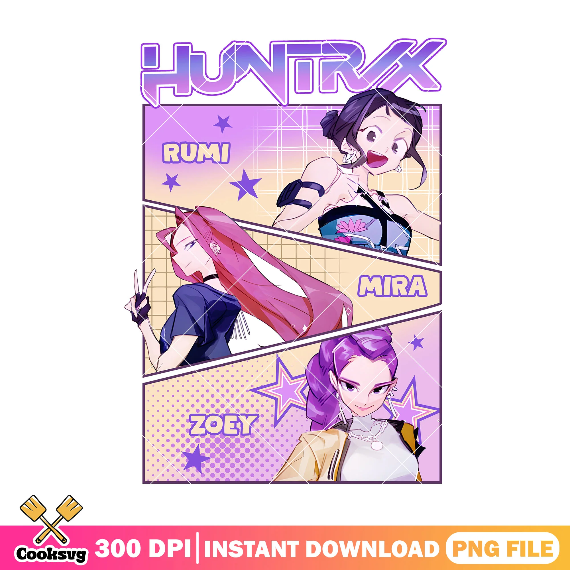 Trio beauty girl huntrix png, huntrix movie png, kpop hunters png